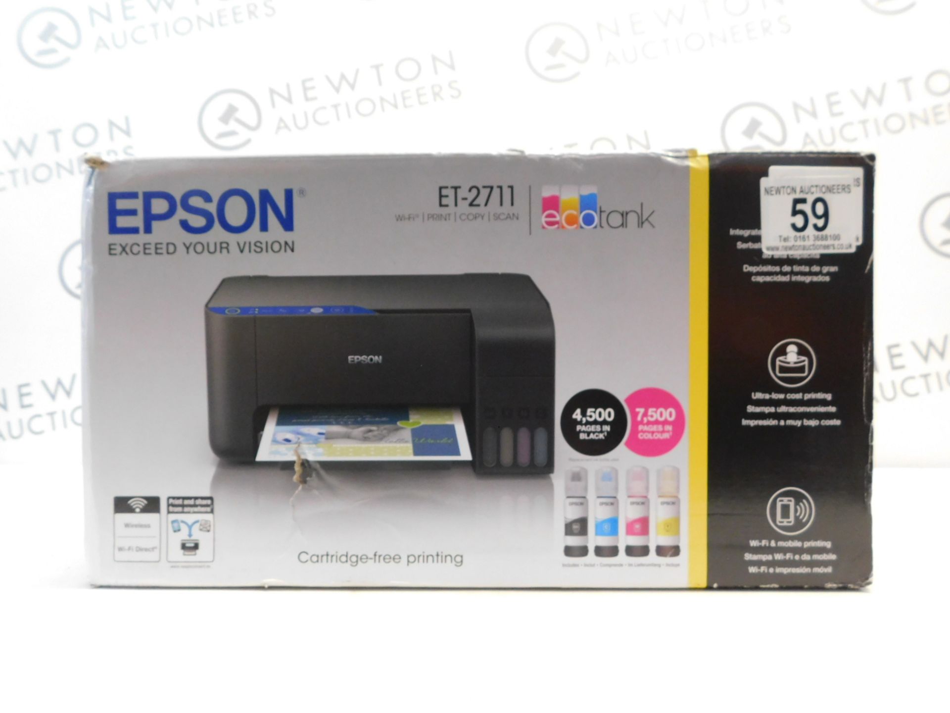 1 BOXED EPSON ECOTANK ET-2711 MULTIFUNCTION PRINTER RRP £229.99