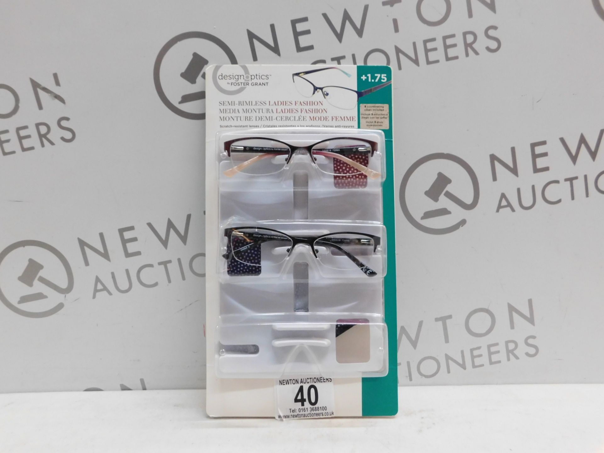 1 PACK (2 IN BOX) OF DESIGN OPTICS READING GLASSES IN +1.75 STRENGTH RRP £19.99