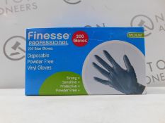 1 BOXED FINESSE PROFESSIONAL 200 BLUE VINYL GLOVES SIZE M RRP £24.99