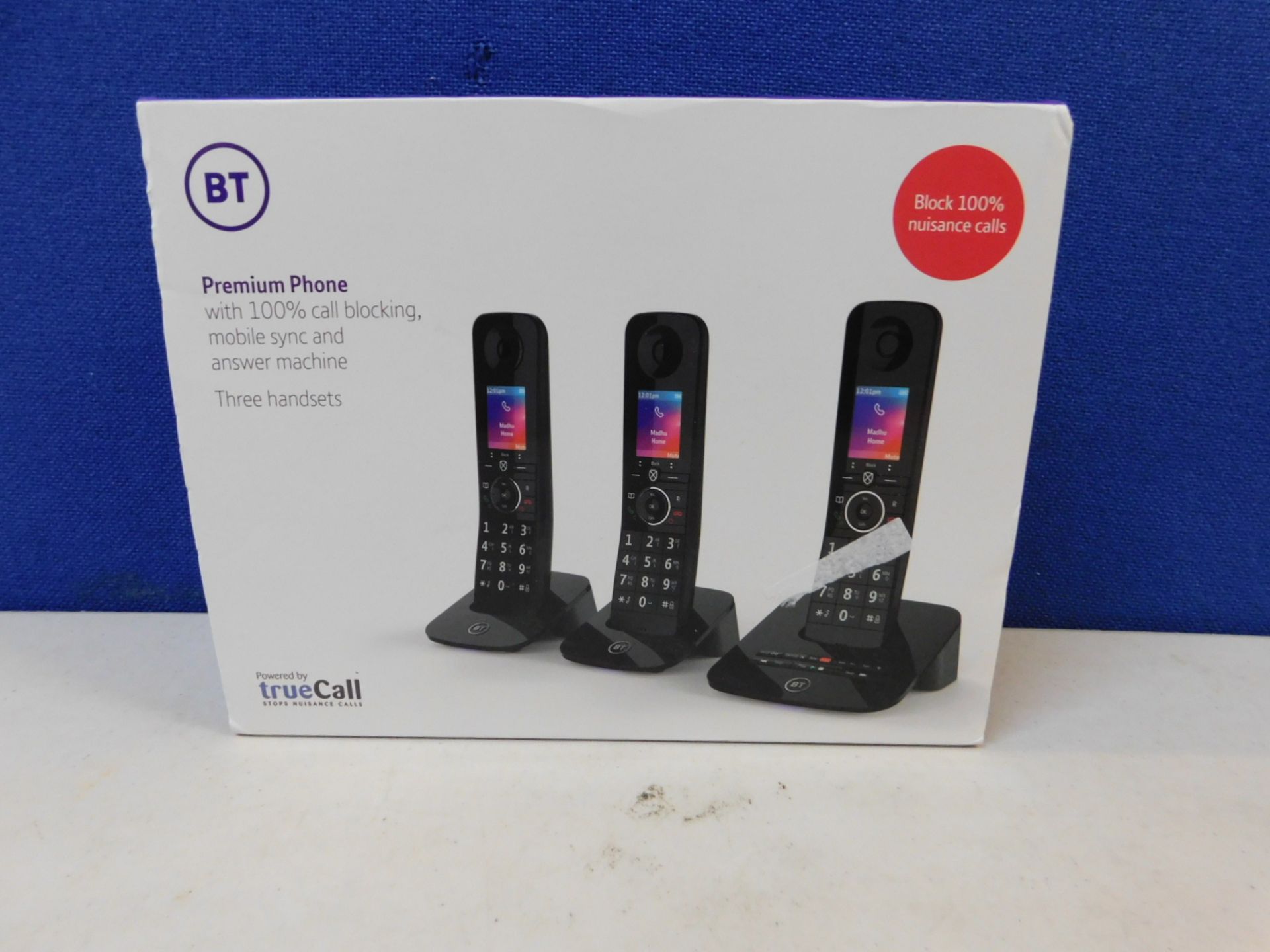 1 BOXED BT PREMIUM TRIO CORDLESS PHONE SET RRP £89.99