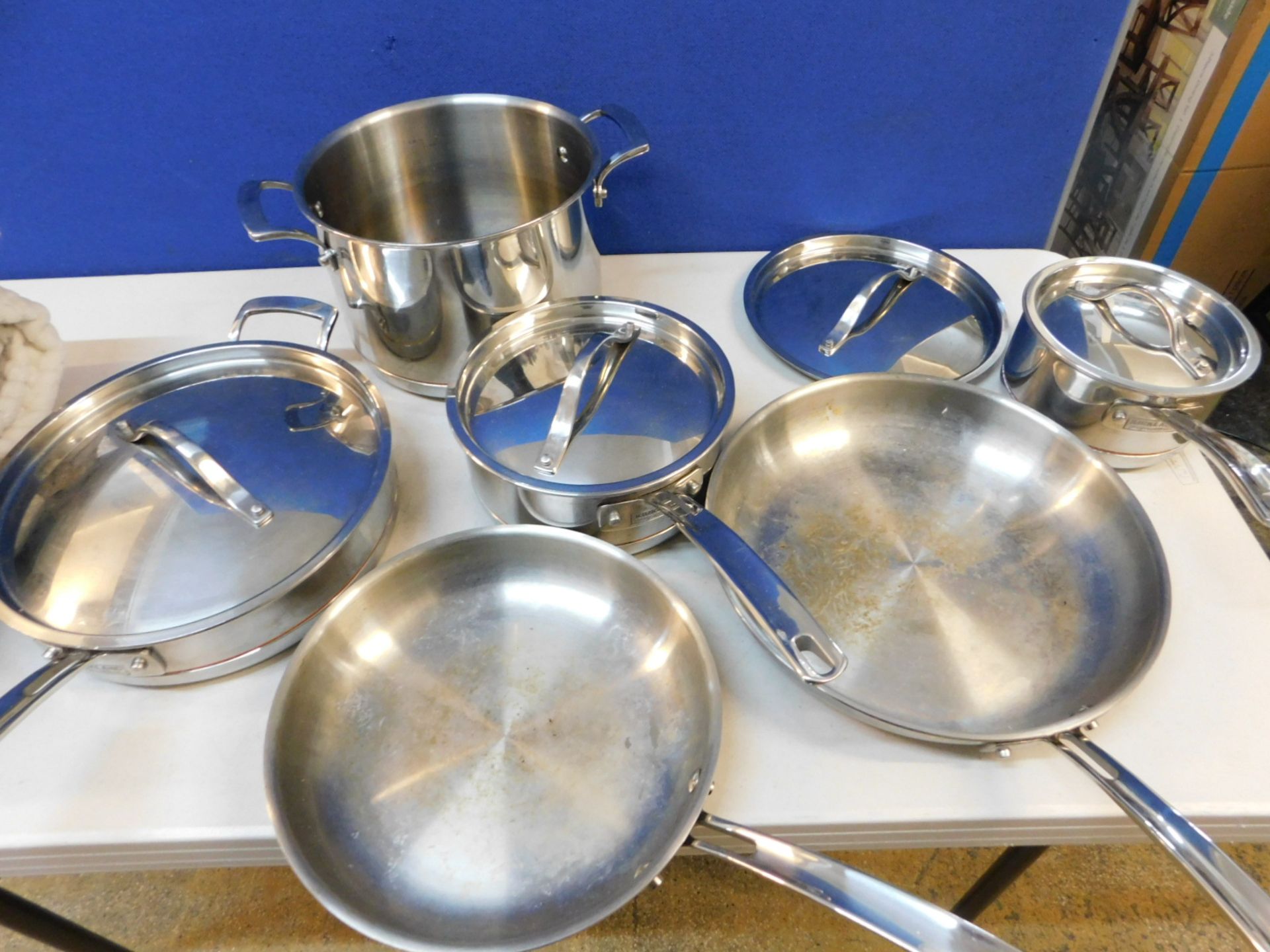 1 KIRKLAND SIGNATURE 10 PIECE (APPROX) 5-PLY CLAD STAINLESS STEEL COOKWARE SET RRP £249.99