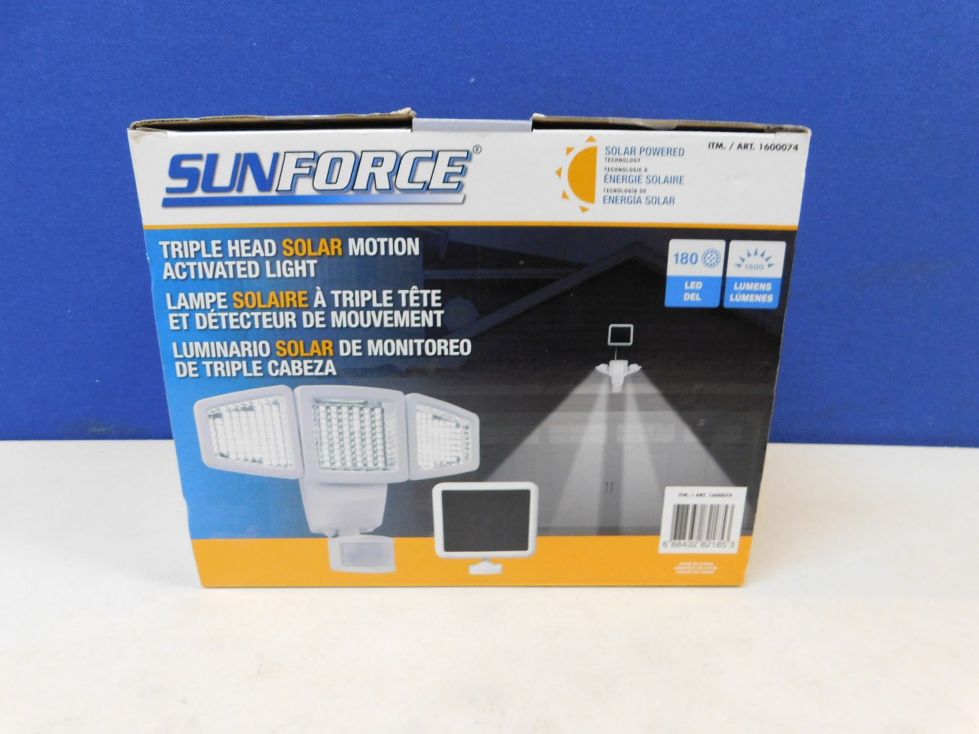 1 BOXED SUNFORCE 150 LED TRIPLE HEAD SOLAR MOTION ACTIVATED LIGHT RRP £79.99