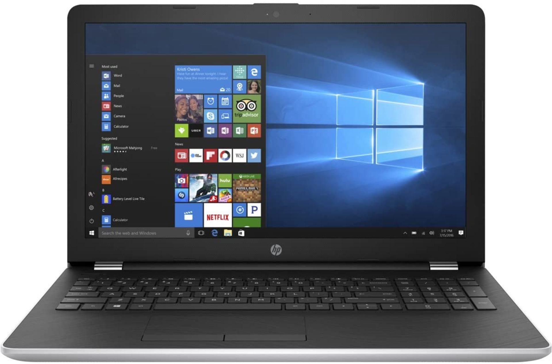 1 BOXED HP NOTEBOOK - 15-BS043NA,INTE CORE I5-7200U, 8 GB RAM, 1 TB HARD DRIVE, WITH CHARGER (