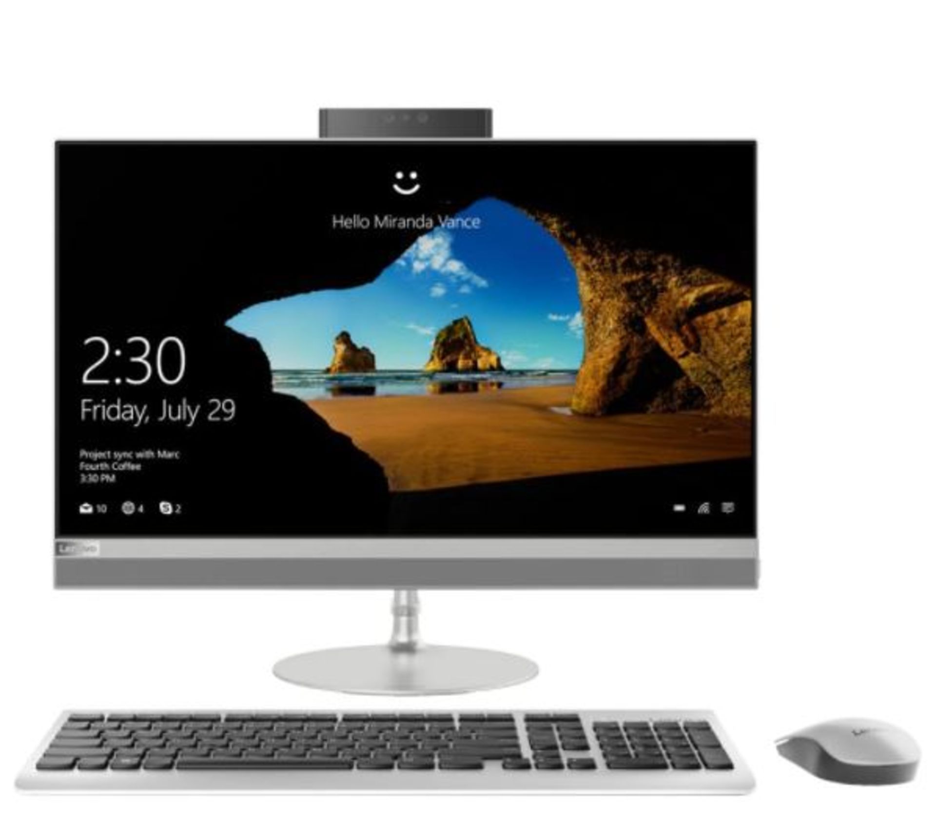 1 LENOVO 520 ALL-IN-ONE DESKTOP PC, INTEL CORE I5, 8GB RAM, 1TB HDD + 16GB INTEL OPTANE MEMORY, 23.