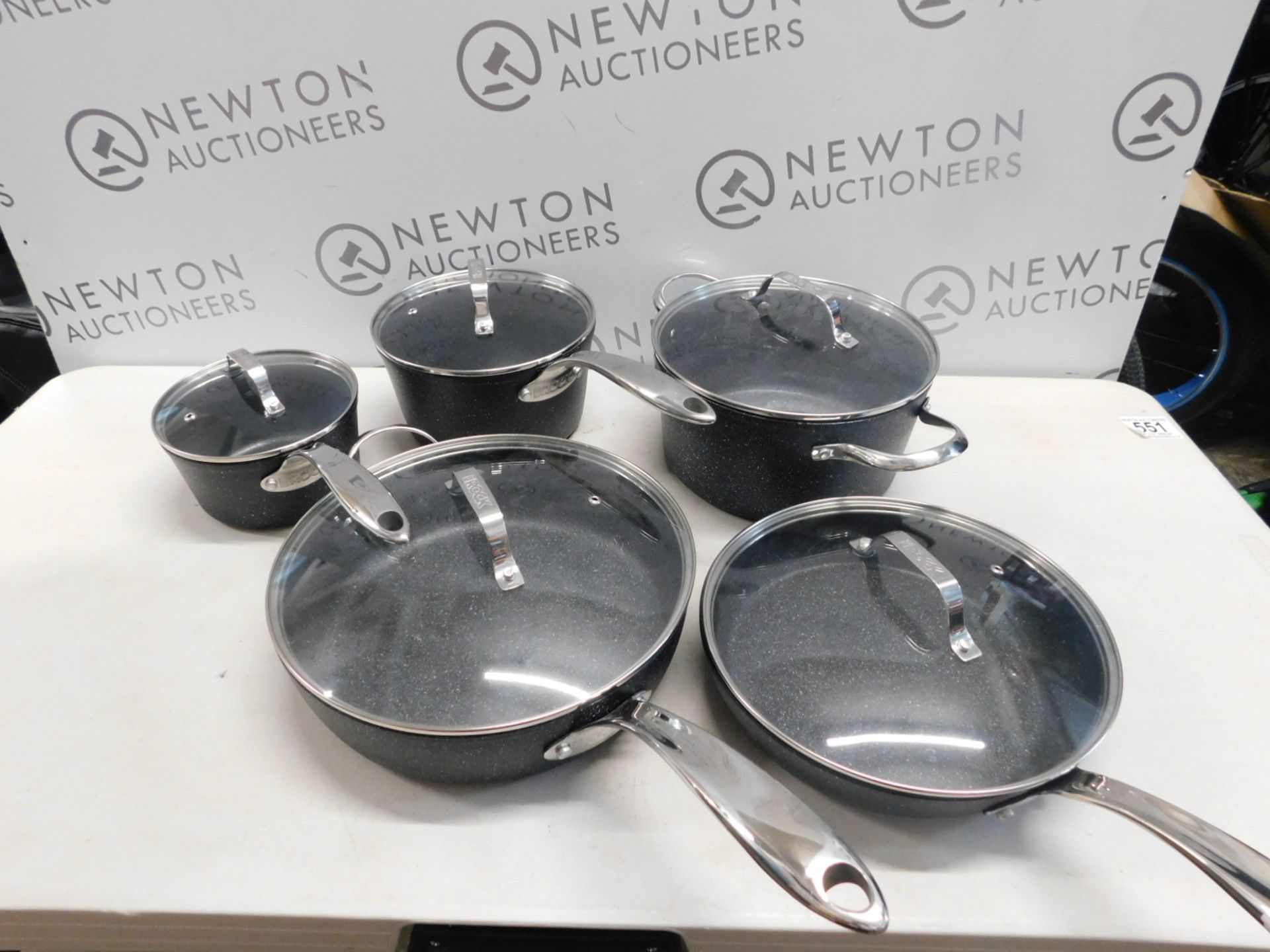 1 STARFRIT THE ROCK 10 PIECE COOKWARE PAN SET RRP Â£149.99 (EXCELLENT CONDITION)