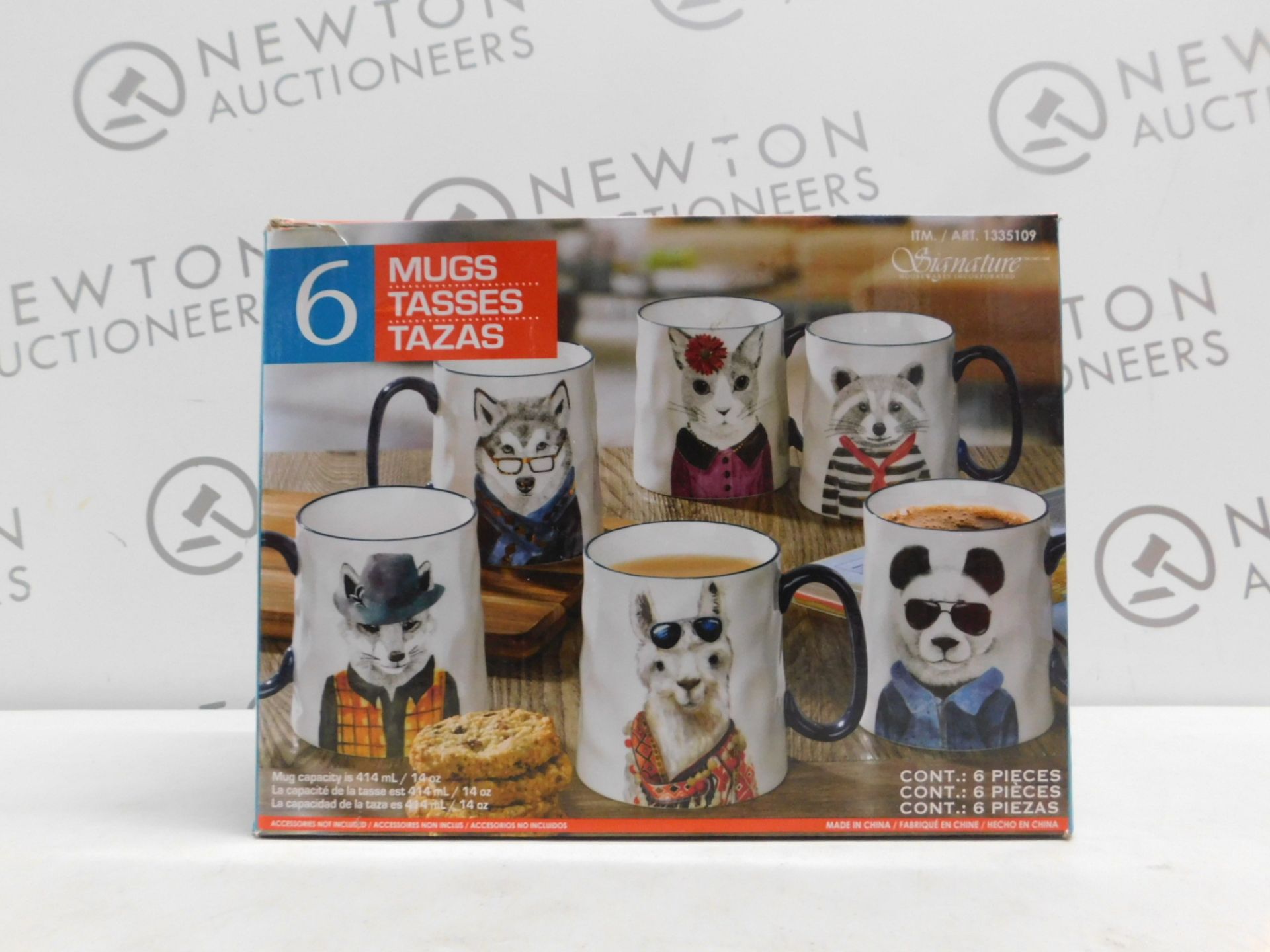 1 BOXED SIGNATURE 6PC ANIMAL STONEWARE MUG SET RRP Â£29.99