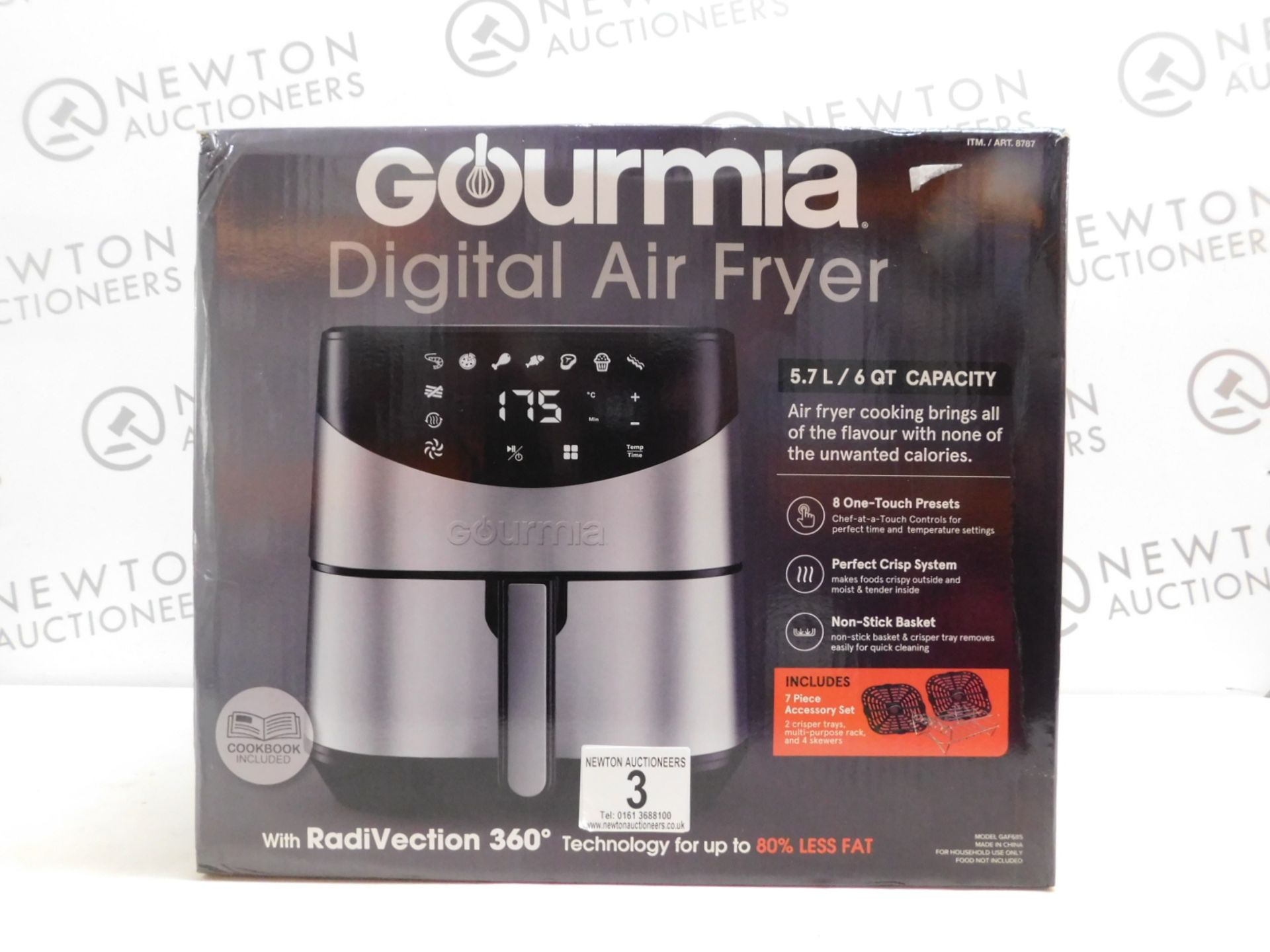 1 BOXED GOURMIA 5.7L DIGITAL AIR FRYER RRP Â£89.99