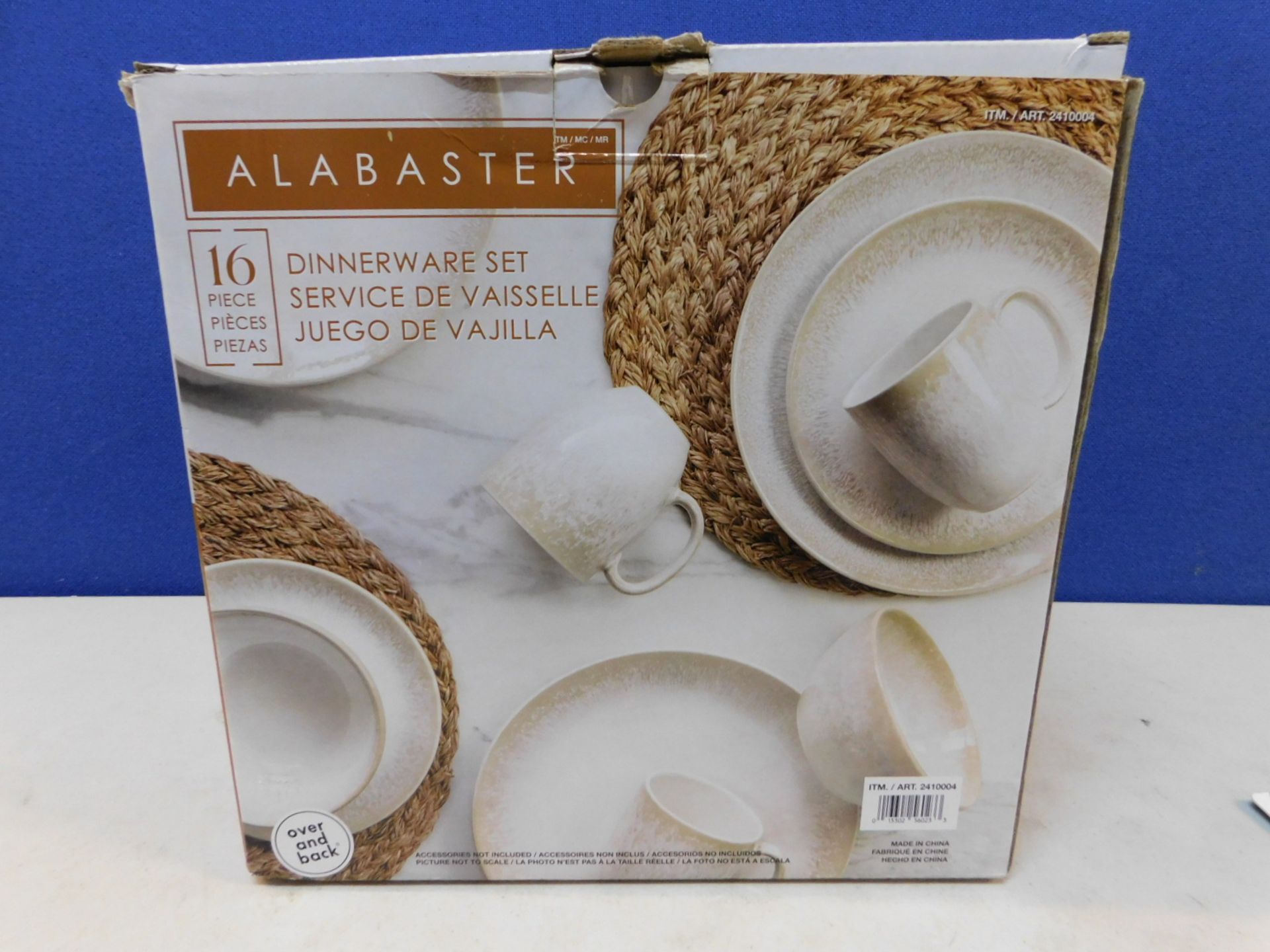 1 BOXED OVER AND BACK ALABASTER STONEWARE 16 PIECE DINNERWARE SET RRP Â£79.99