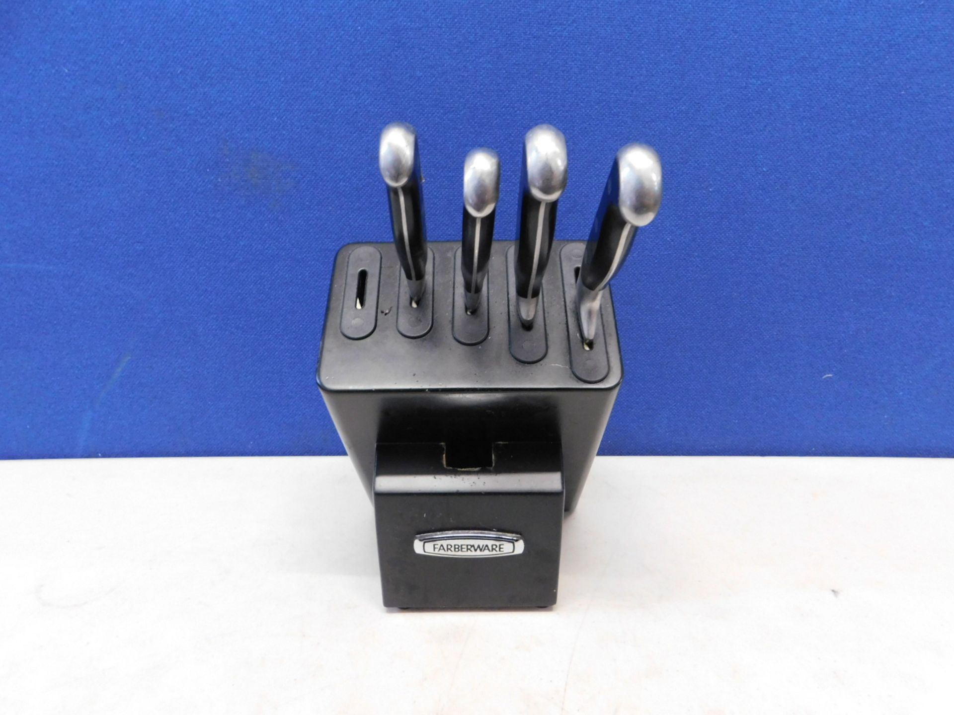 1 FABERWARE PLATINUM 5PC SELF SHARPENING JAPANESE STEEL KNIFE BLOCK SET RRP Â£79.99