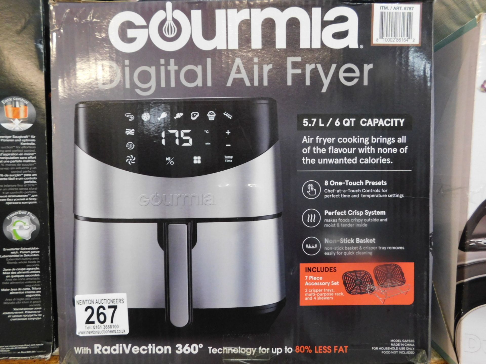 1 BOXED GOURMIA 5.7L DIGITAL AIR FRYER WITH ACCESSORIES RRP Â£89.99