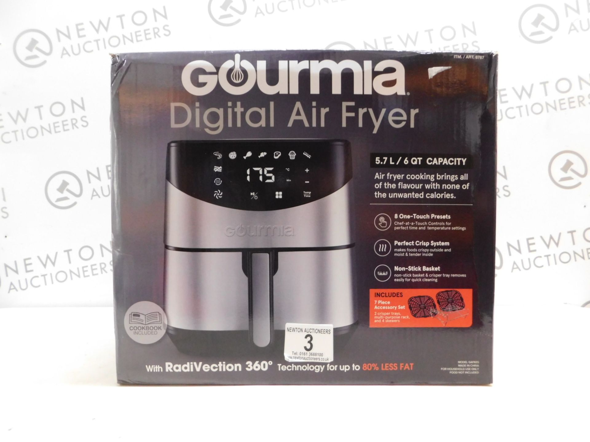 1 BOXED GOURMIA 5.7L DIGITAL AIR FRYER RRP Â£89.99