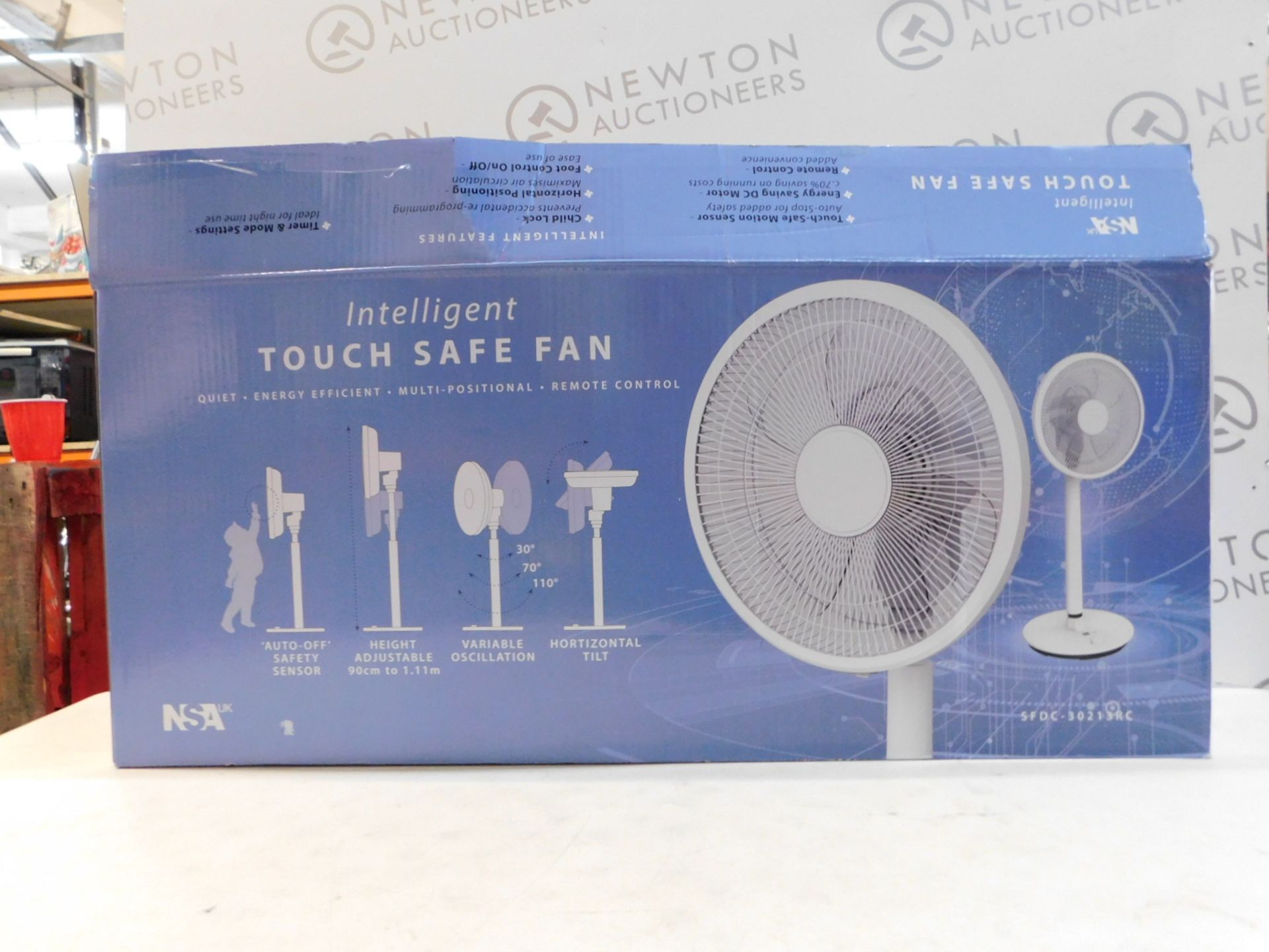 1 BOXED NSA SFDC-30213RC 12" INTELLIGENT TOUCH SAFE PEDESTAL FAN RRP Â£139.99