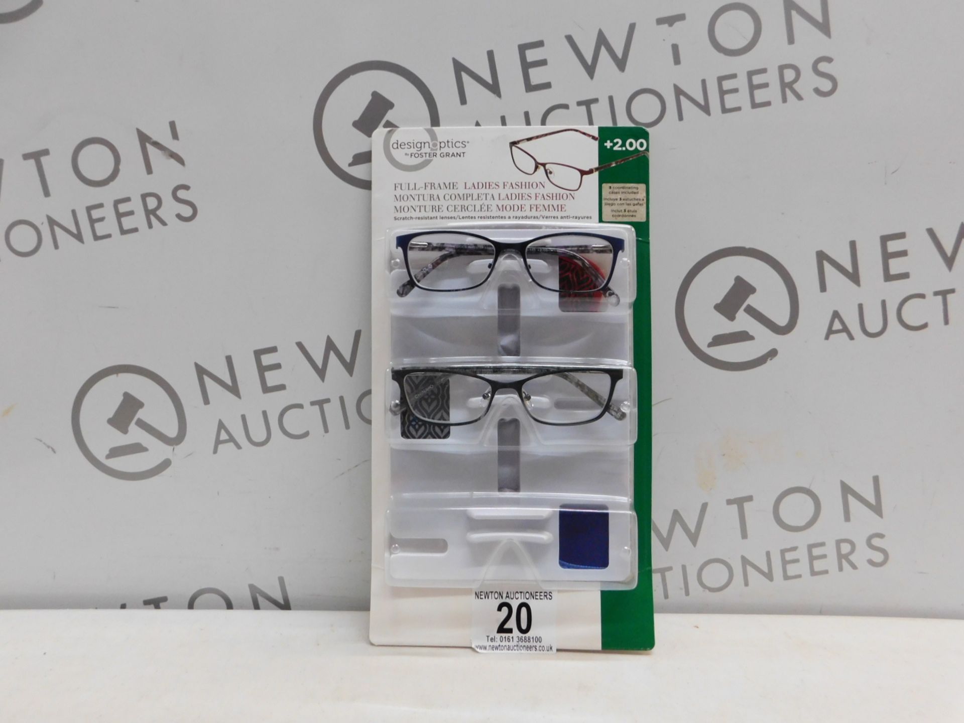 1 PACK OF DESIGN OPTICS READING GLASSES IN +2.00 STRENGTH RRP Â£19.99