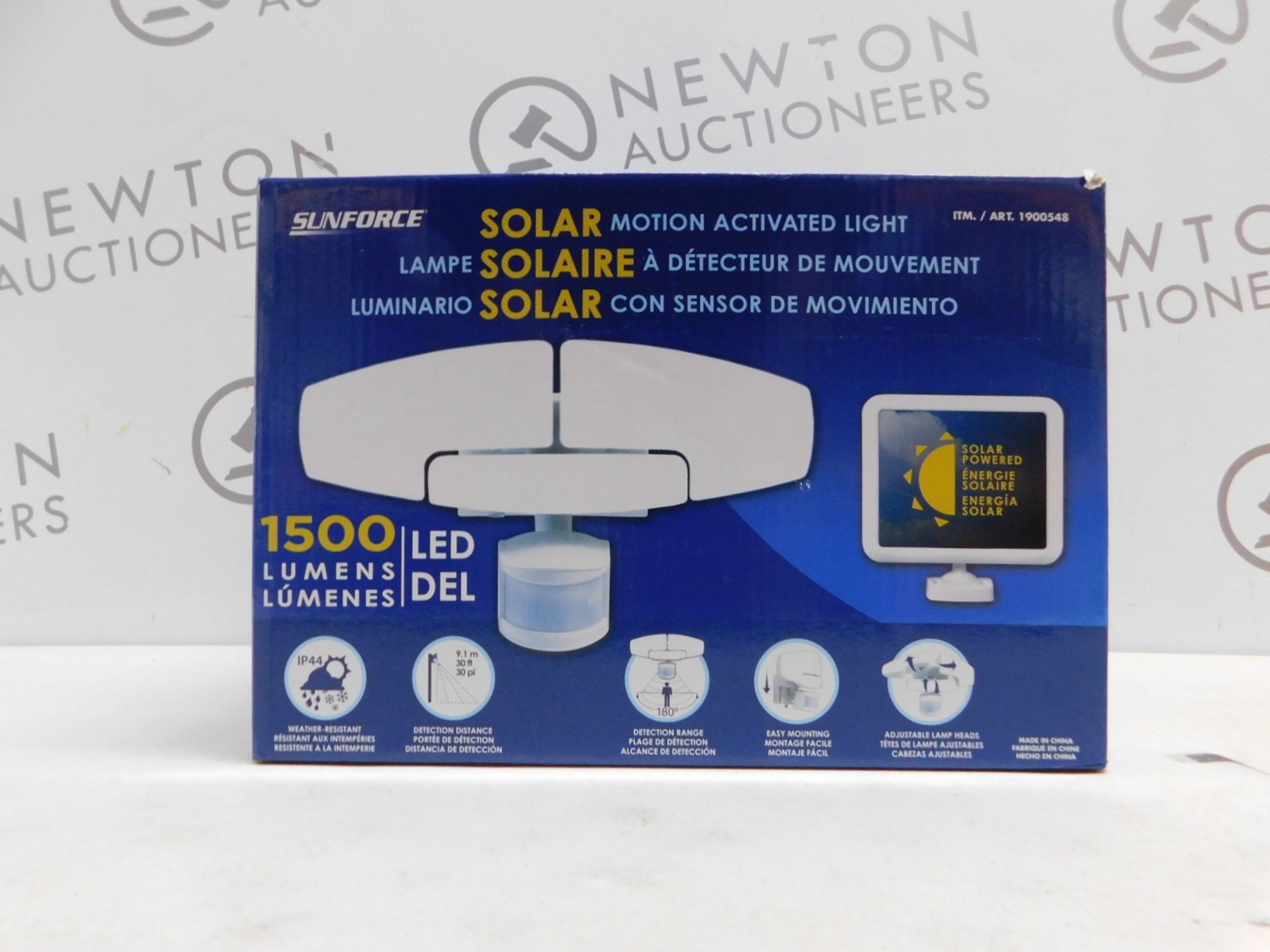 1 BOXED SUNFORCE 1500 LUMEN LED TRIPLE HEAD SOLAR MOTION ACTIVATED SECURITY RRP Â£49.99