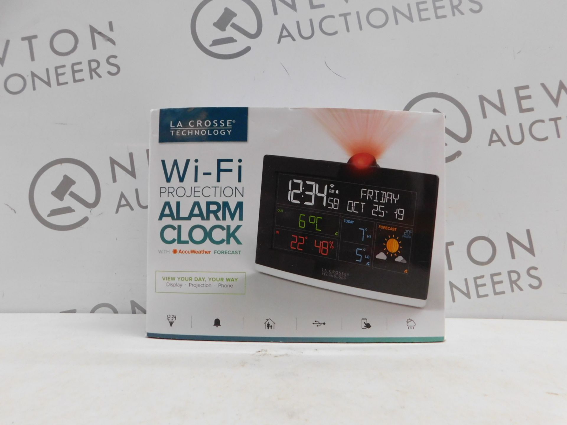 1 BOXED LA CROSSE TECHNOLOGY WI-FI PROJECTION ALARM CLOCK RRP Â£49.99