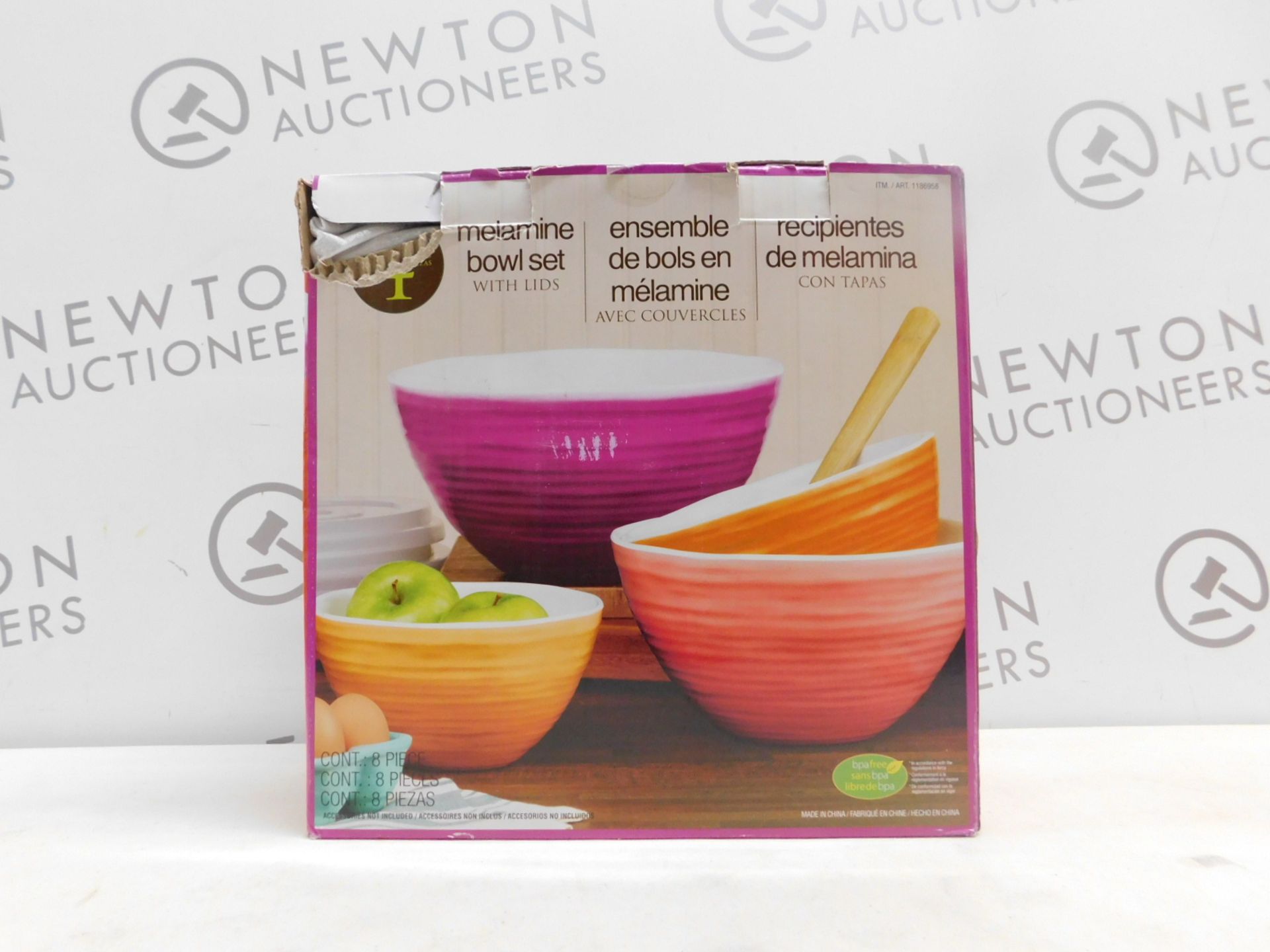 1 BOXED MELAMINE 2 PIECE BOWL SET WITH LIDS RRP Â£19