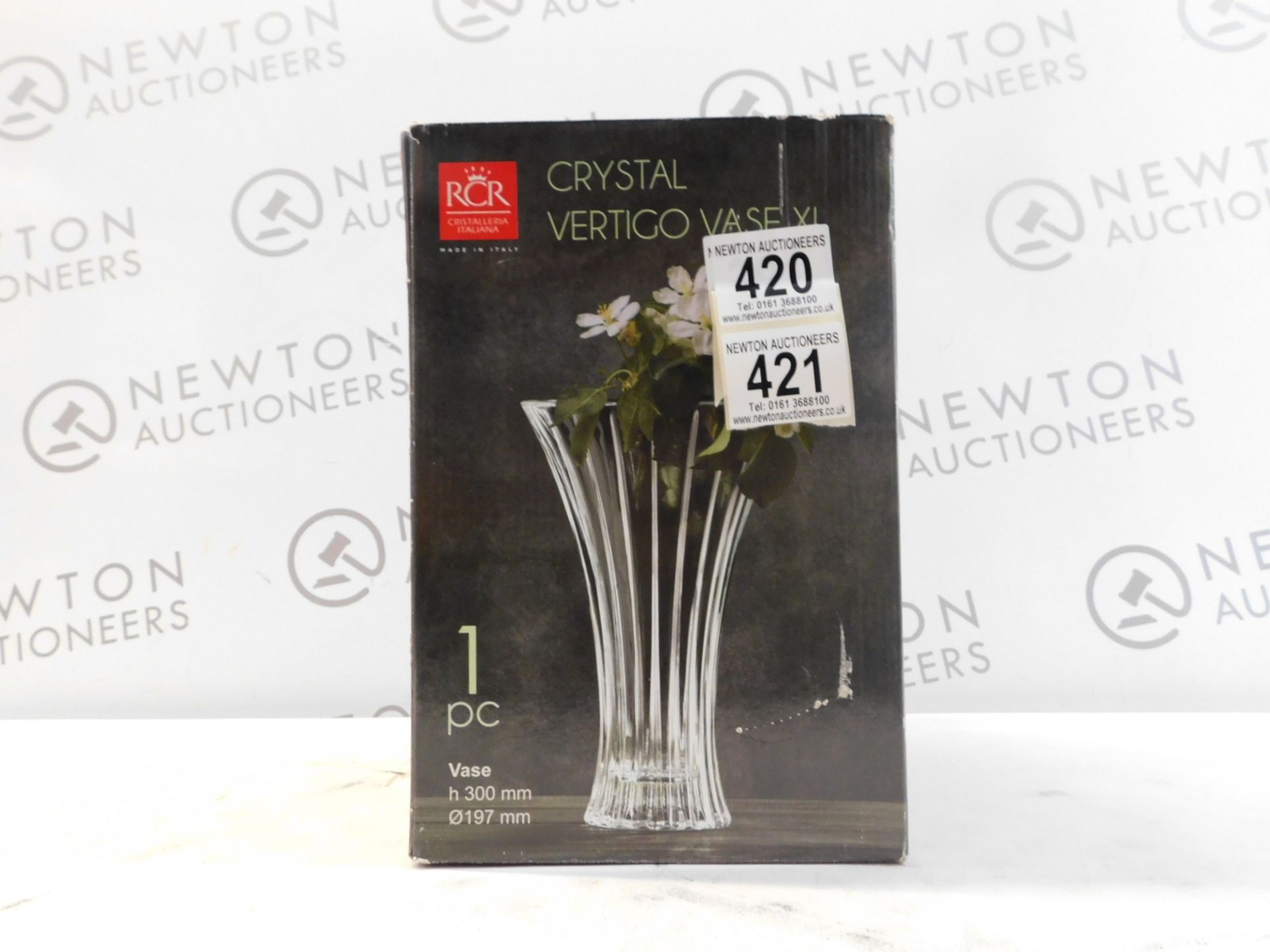 1 RCR CRYSTAL VERTIGO VASE XL RRP Â£29.99