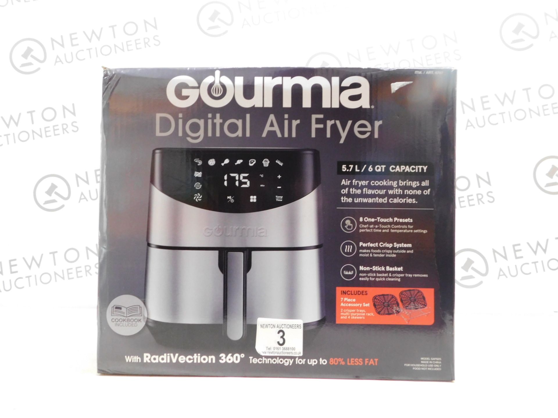 1 BOXED GOURMIA 5.7L DIGITAL AIR FRYER RRP Â£89.99