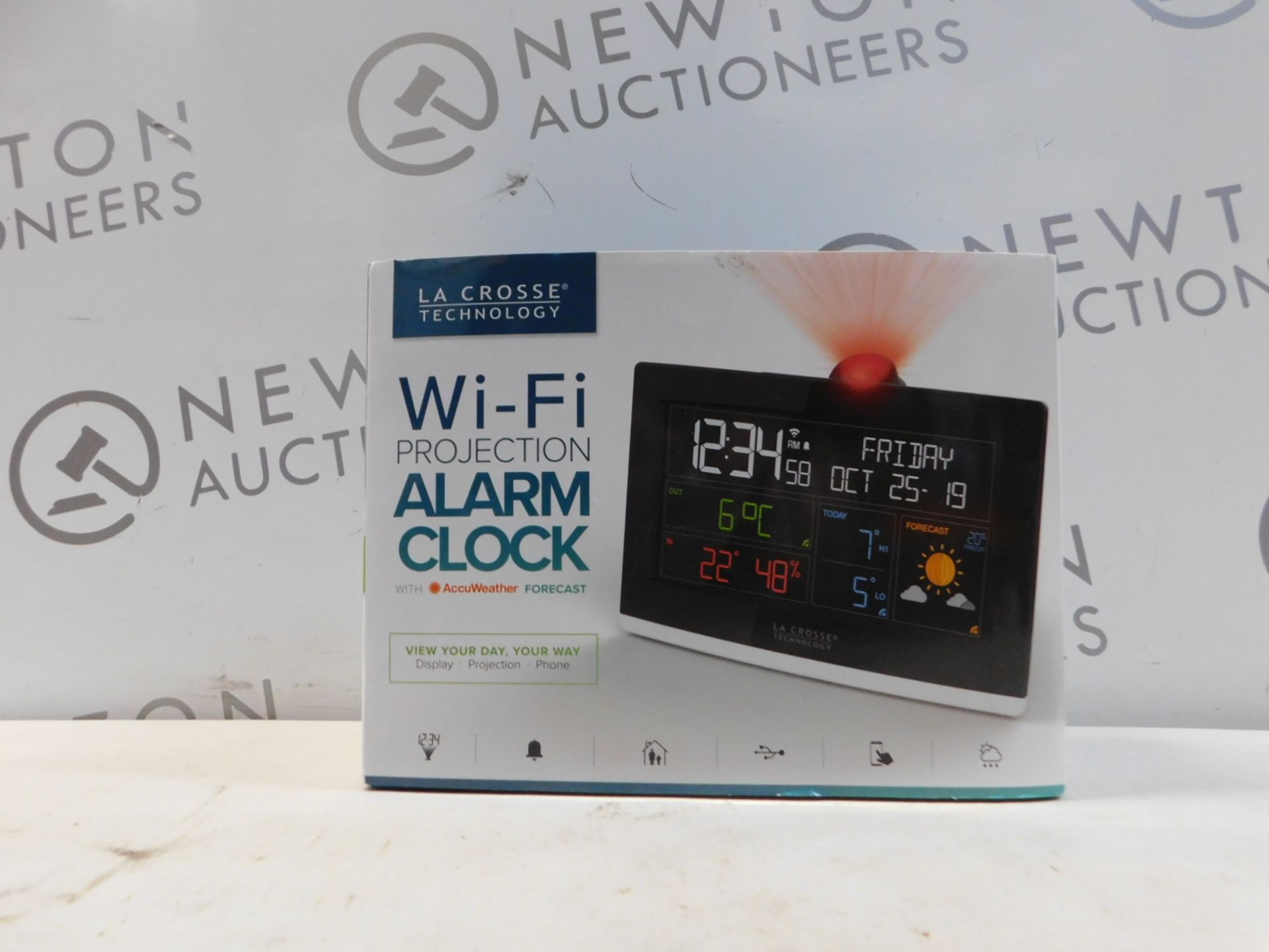 1 BOXED LA CROSSE TECHNOLOGY WI-FI PROJECTION ALARM CLOCK RRP Â£49.99