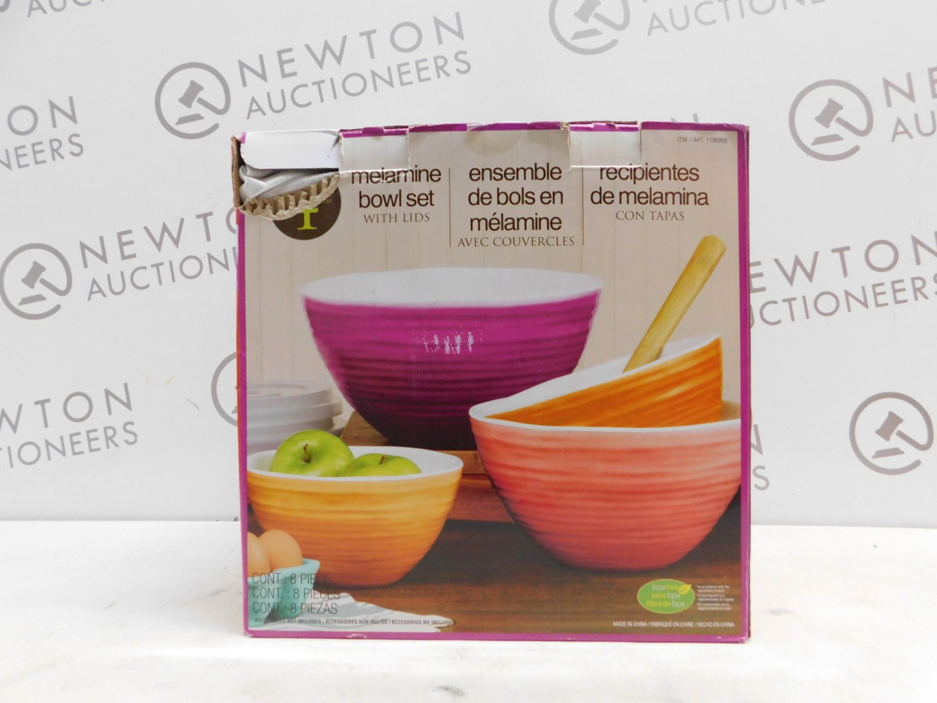 1 BOXED MELAMINE 2 PIECE BOWL SET WITH LIDS RRP Â£19