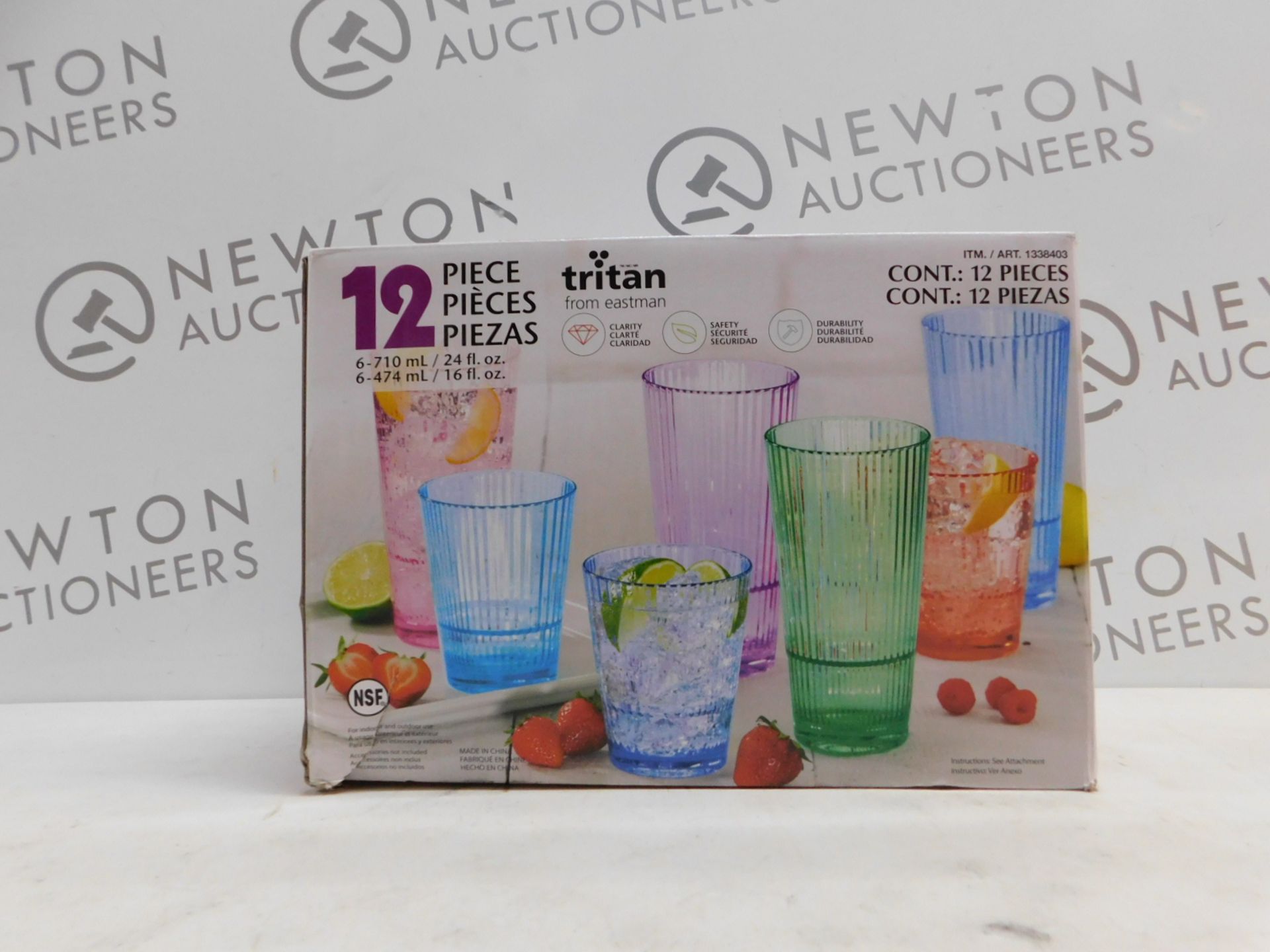 1 BOXED TRITAN OMBRE ACRYLIC 12 PIECE (APPROX) DRINKWARE SET RRP Â£29.99