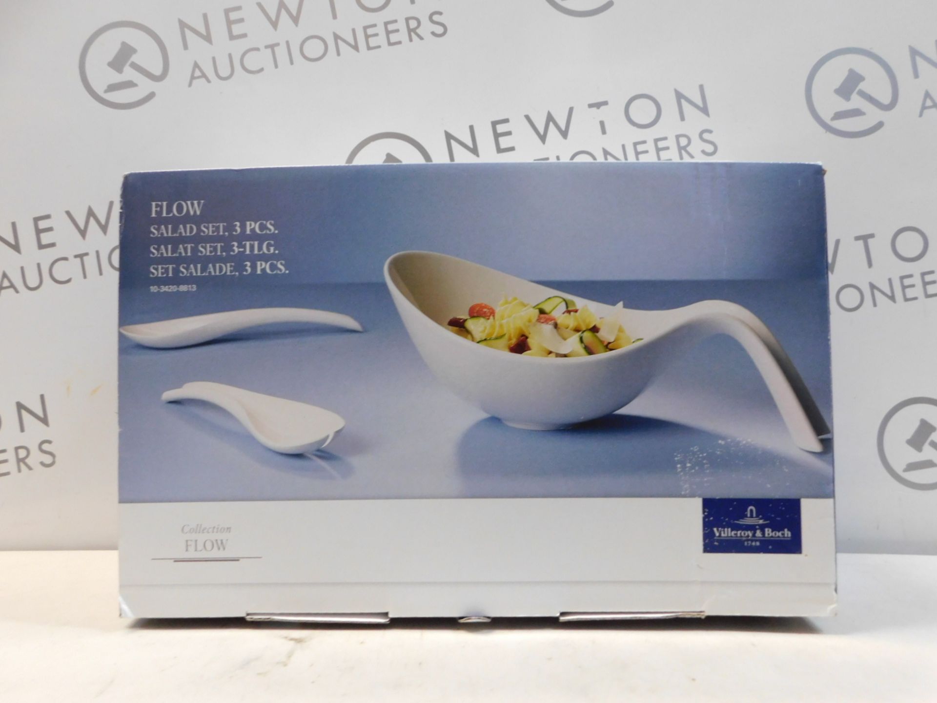 1 BOXED VILLEROY & BOCH COLLECTION FLOW WHITE PORCELAIN SALAD BOWL WITH HANDLE RRP Â£44.99