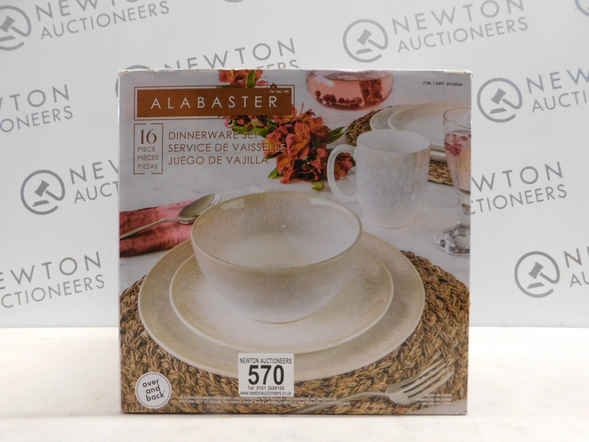 1 BOXED OVER AND BACK ALABASTER STONEWARE 16 (APRX) PIECE DINNERWARE SET RRP Â£79.99