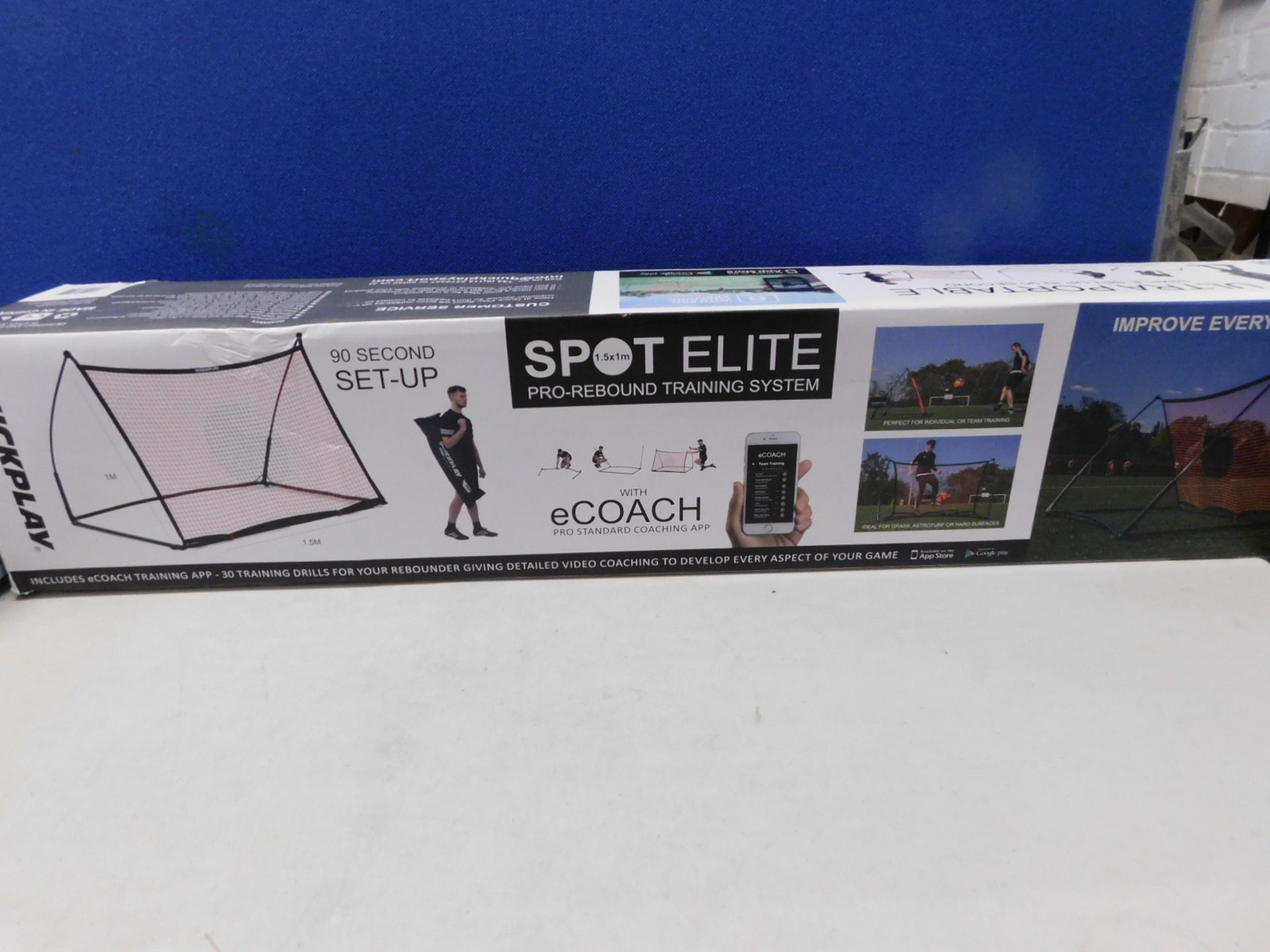 1 BOXED QUICKPLAY SPOT ELITE 2-IN-1 FOOTBALL REBOUNDER NET & FREE KICK WALL RRP Â£129.99