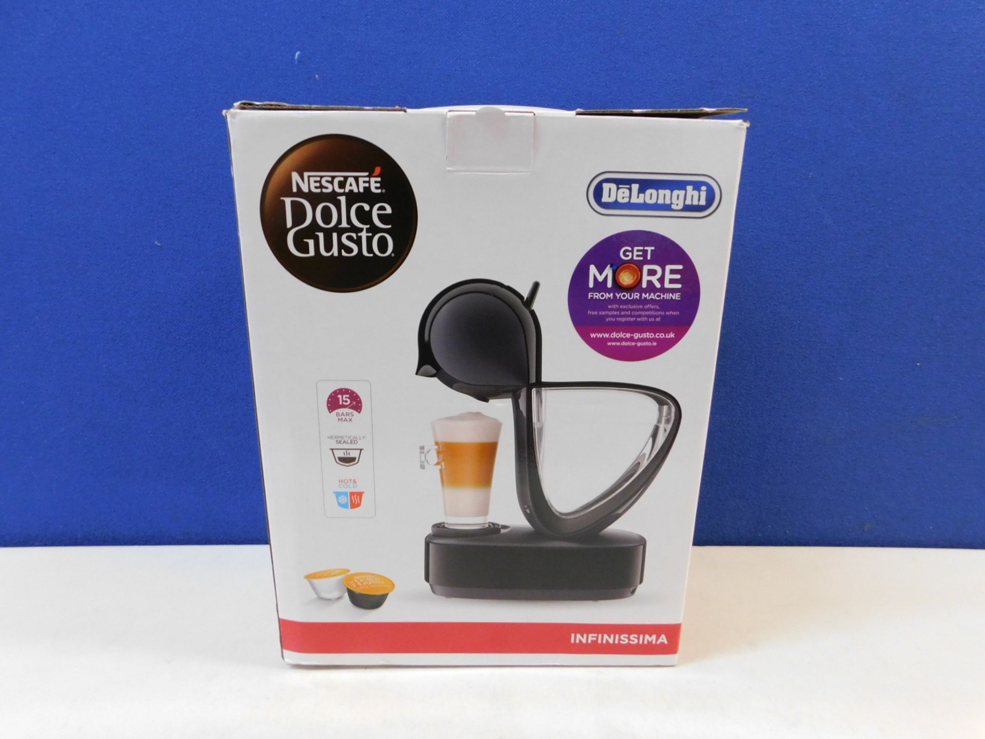 1 BOXED NESCAFE DOLCE GUSTO INFINISSIMA AUTOMATIC COFFEE POD MACHINE BY KRUPS RRP Â£114.99