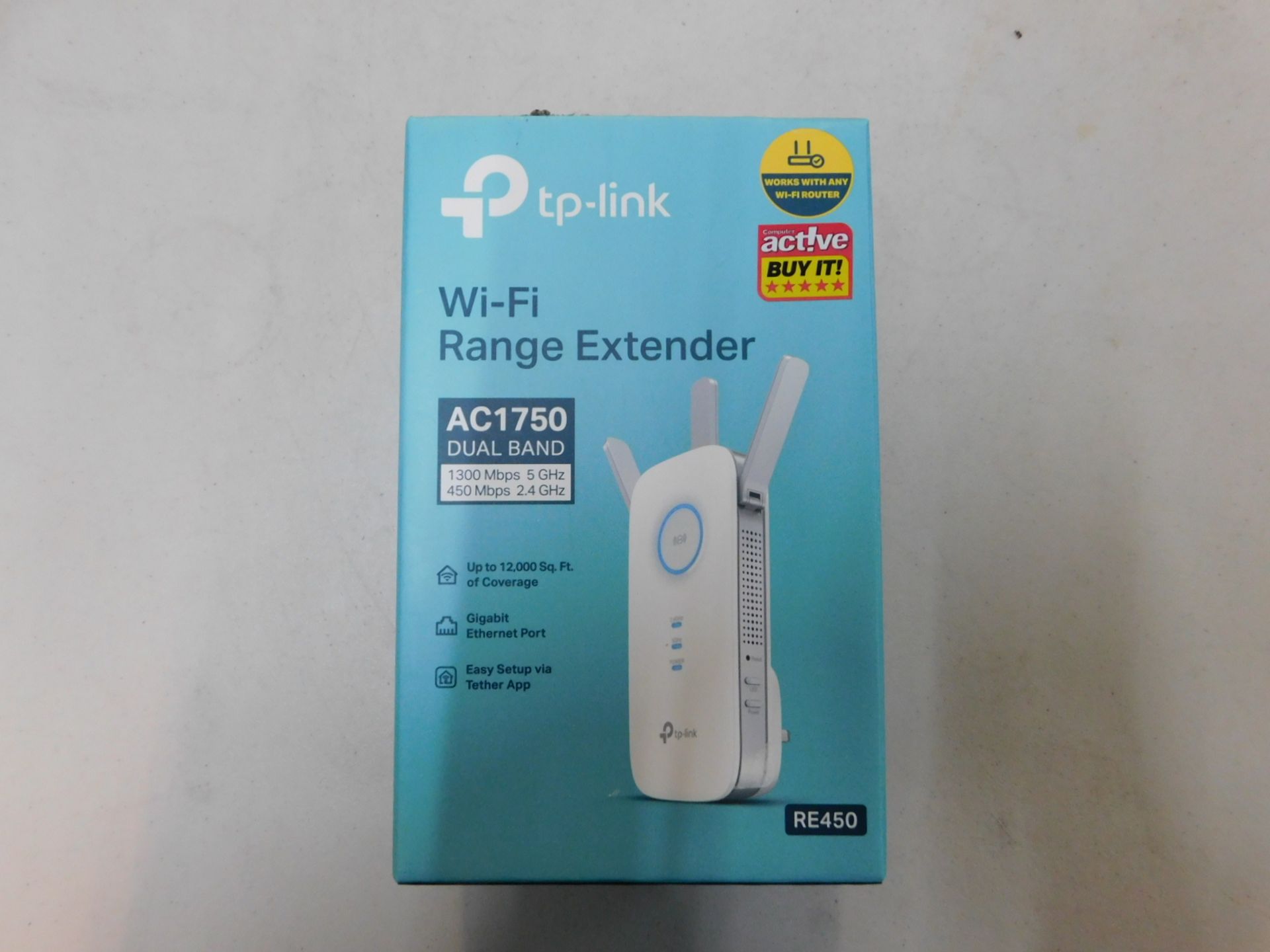 1 BOXED TP-LINK AC1750 WI-FI RANGE EXTENDER UPTO 12.000 SQ FT RRP Â£74.99