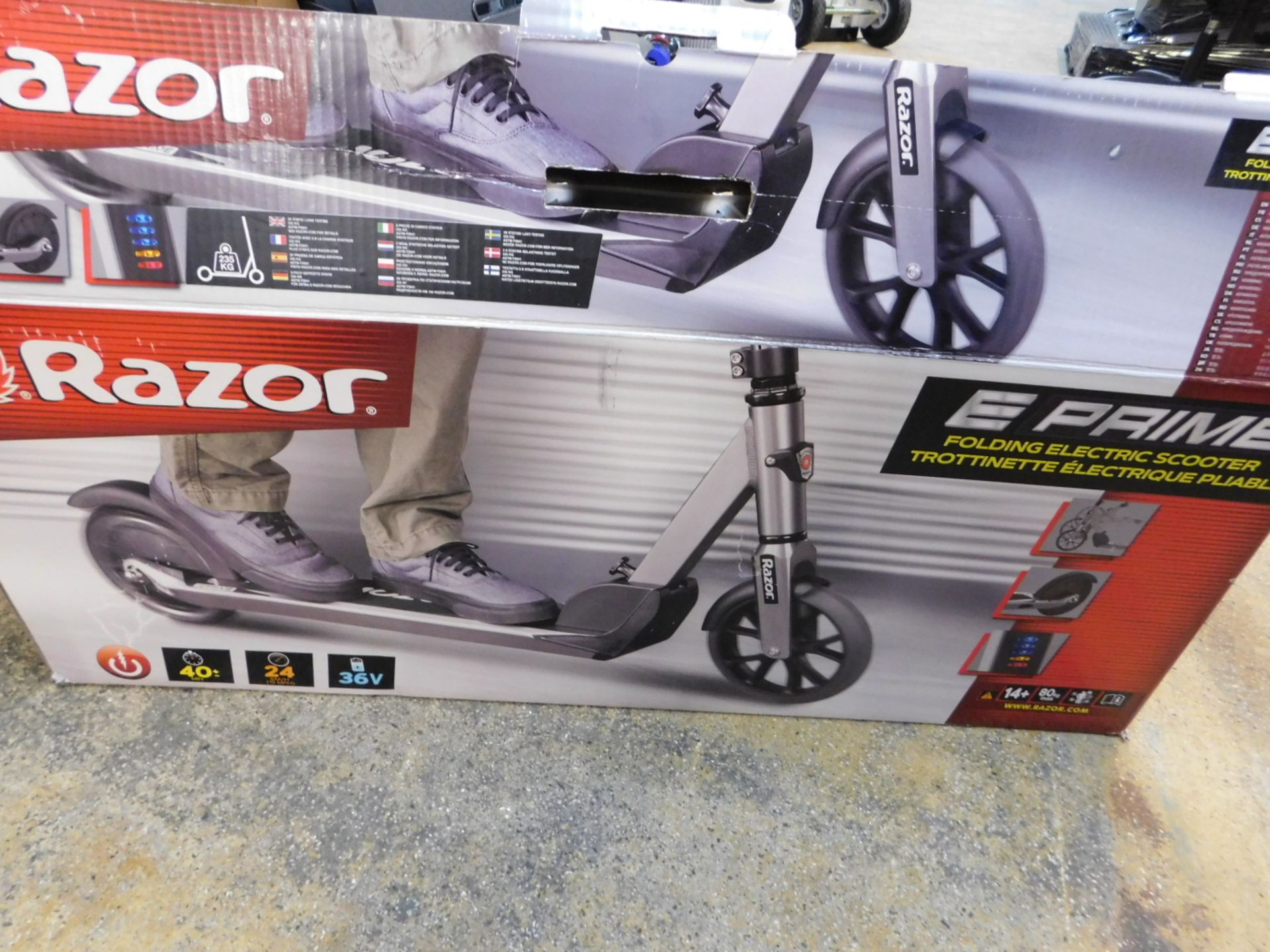 1 BOXED RAZOR E-PRIME FOLDING ELECTRIC SCOOTER RRP Â£399