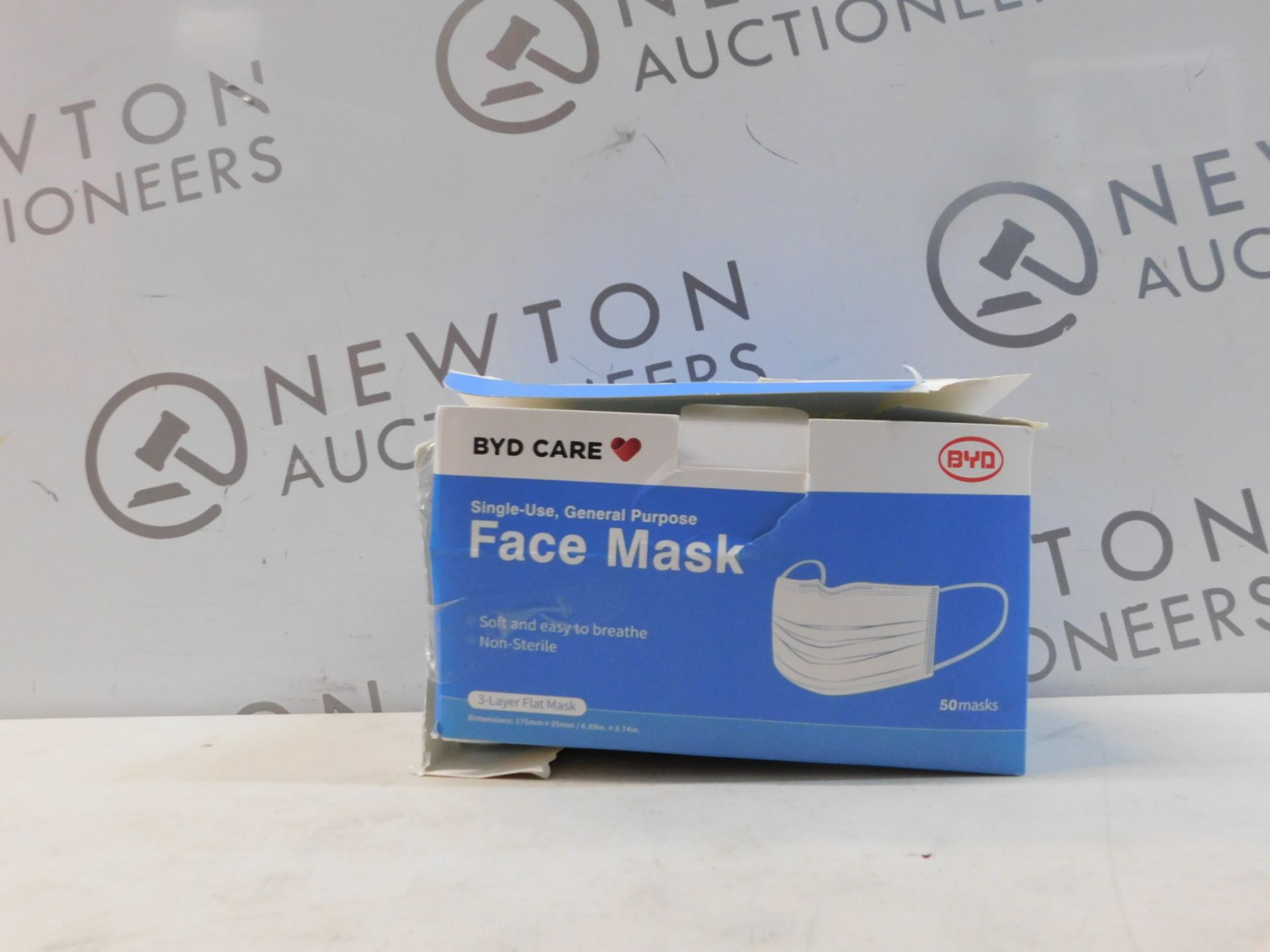 1 NEW BOXED BYD 3PLY SINGLE USE FACE MASK, 50 PACK RRP Â£15