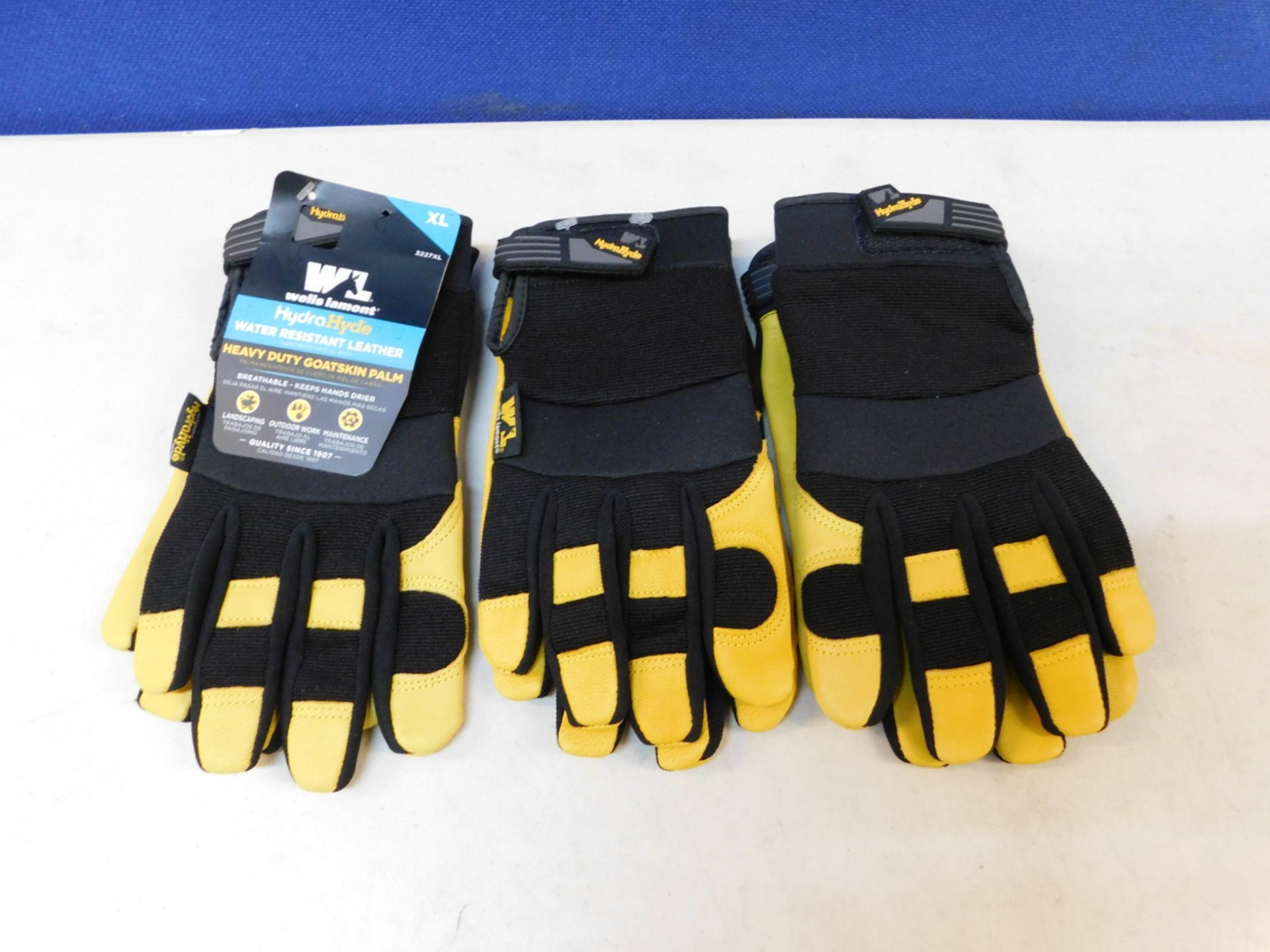3 WELLS LAMONT HYDRA HYDE LEATHER WORK GLOVES SIZE XTRA LARGE RRP Â£39.99