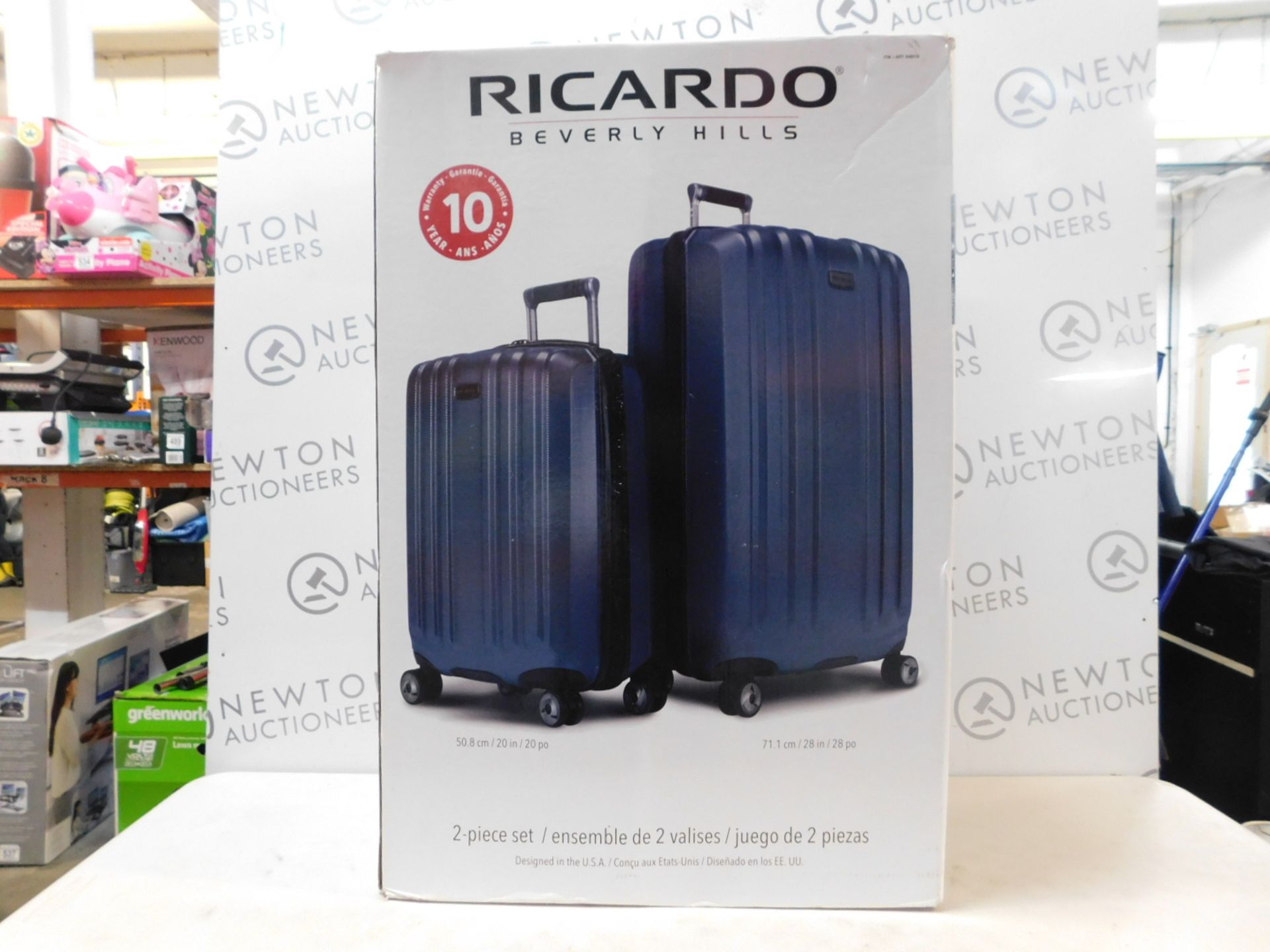 1 BOXED RICARDO HARDSIDE PROTECTION DUAL SPINNER 2 PIECE LUGGAGE SET RRP Â£199.99
