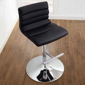 1 BAYSIDE FURNISHINGS BLACK FAUX LEATHER GAS LIFT BAR STOOL RRP Â£119.99 (GENERIC IMAGE GUIDE)