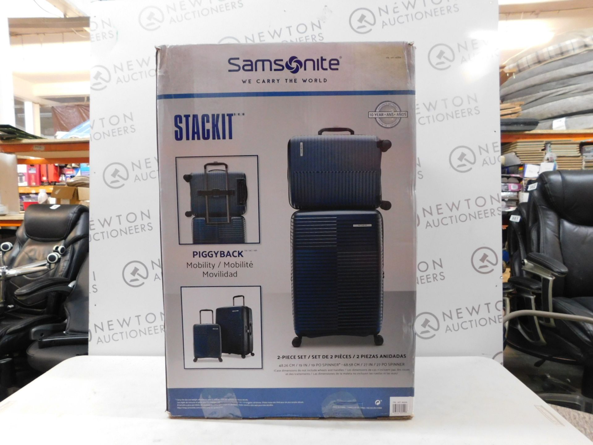 1 BOXED SAMSONITE 2-PIECE STACK IT HARDSIDE PROTECTION SPINNER LUGGAGE SET RRP Â£229.99