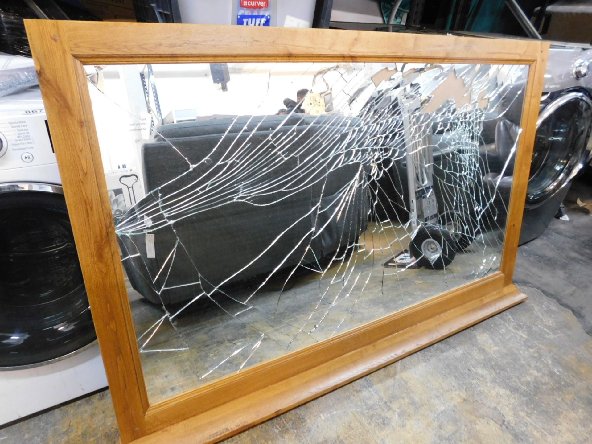1 WOODEN LARGE LEANING MIRROR FRAME 160 X 103 CM RRP Â£299 (NEEDS MIRROR)