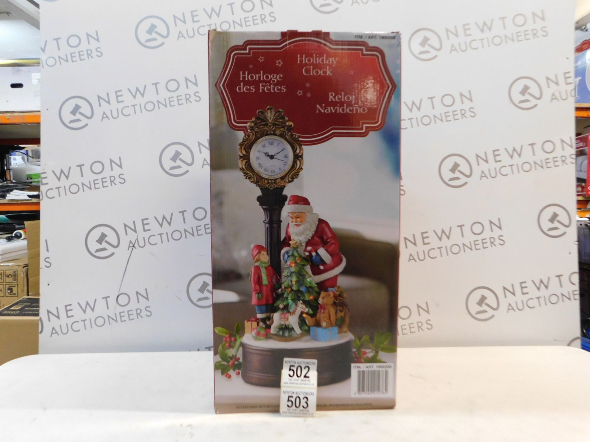 1 BRAND NEW BOXED 20 INCH (51 CM) CHRISTMAS CLOCK WITH SANTA AND LED TREE RRP Â£70