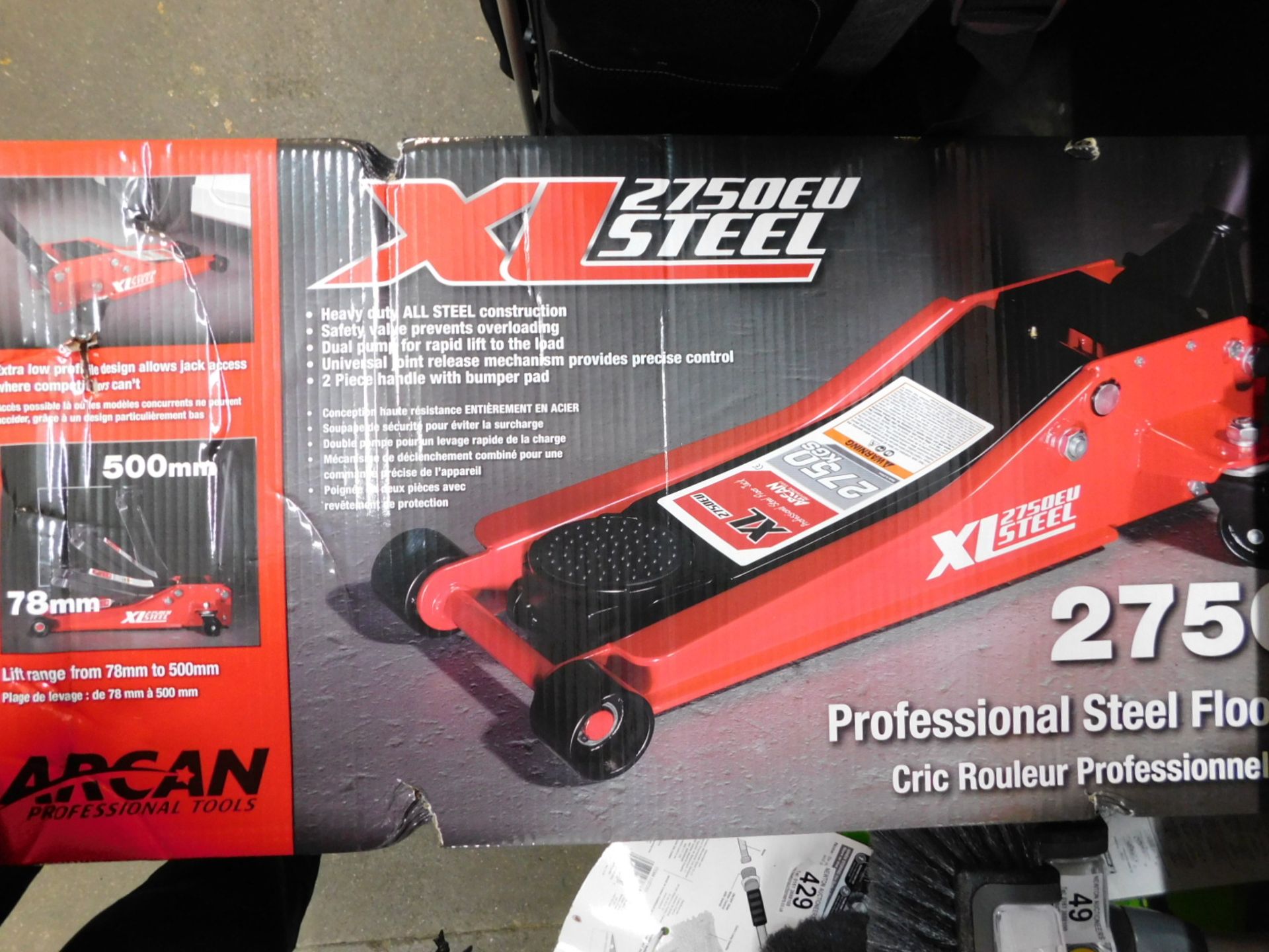 1 BOXED ARCAN XL2750EU 2750KG STEEL SERVICE JACK RRP Â£199