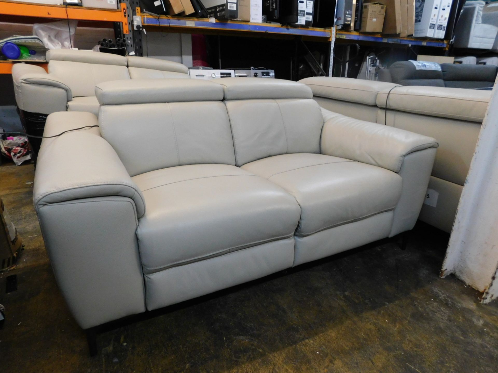 kuka trade leather 3 seater power reclining sofa