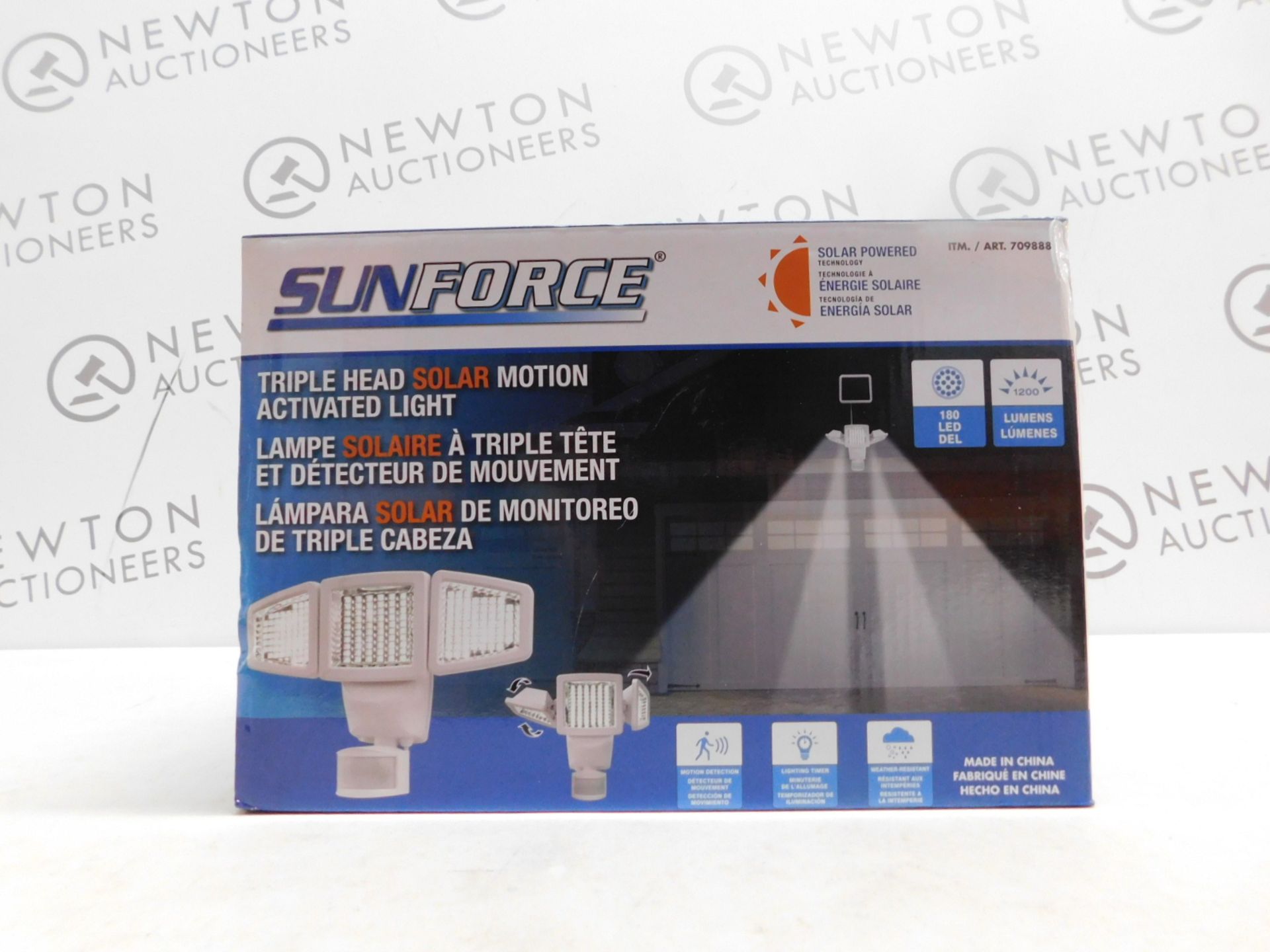 1 BOXED SUNFORCE LED TRIPLE HEAD SOLAR MOTION ACTIVATED LIGHT RRP Â£79.99