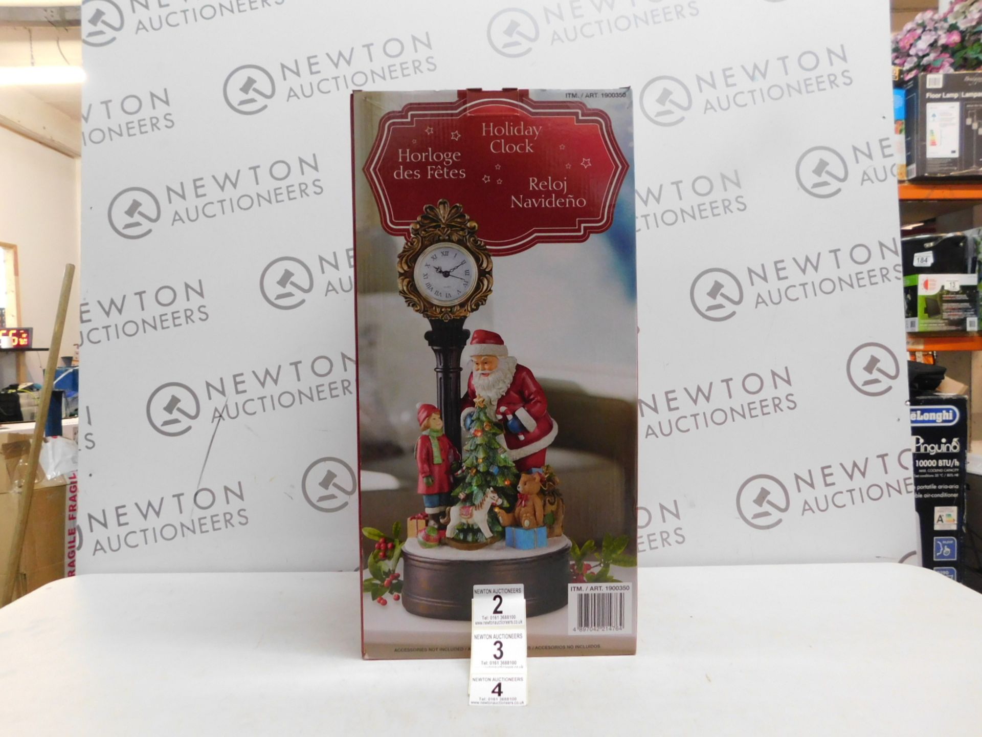 1 BRAND NEW BOXED 20 INCH (51 CM) CHRISTMAS CLOCK WITH SANTA AND LED TREE RRP Â£70