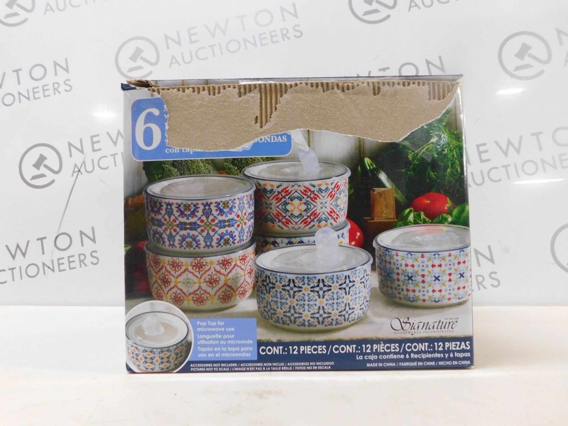 1 BOXED SET OF 6 SIGNATURE MICROWAVABLE STORAGE BOWLS WITH LIDS RRP Â£44.99