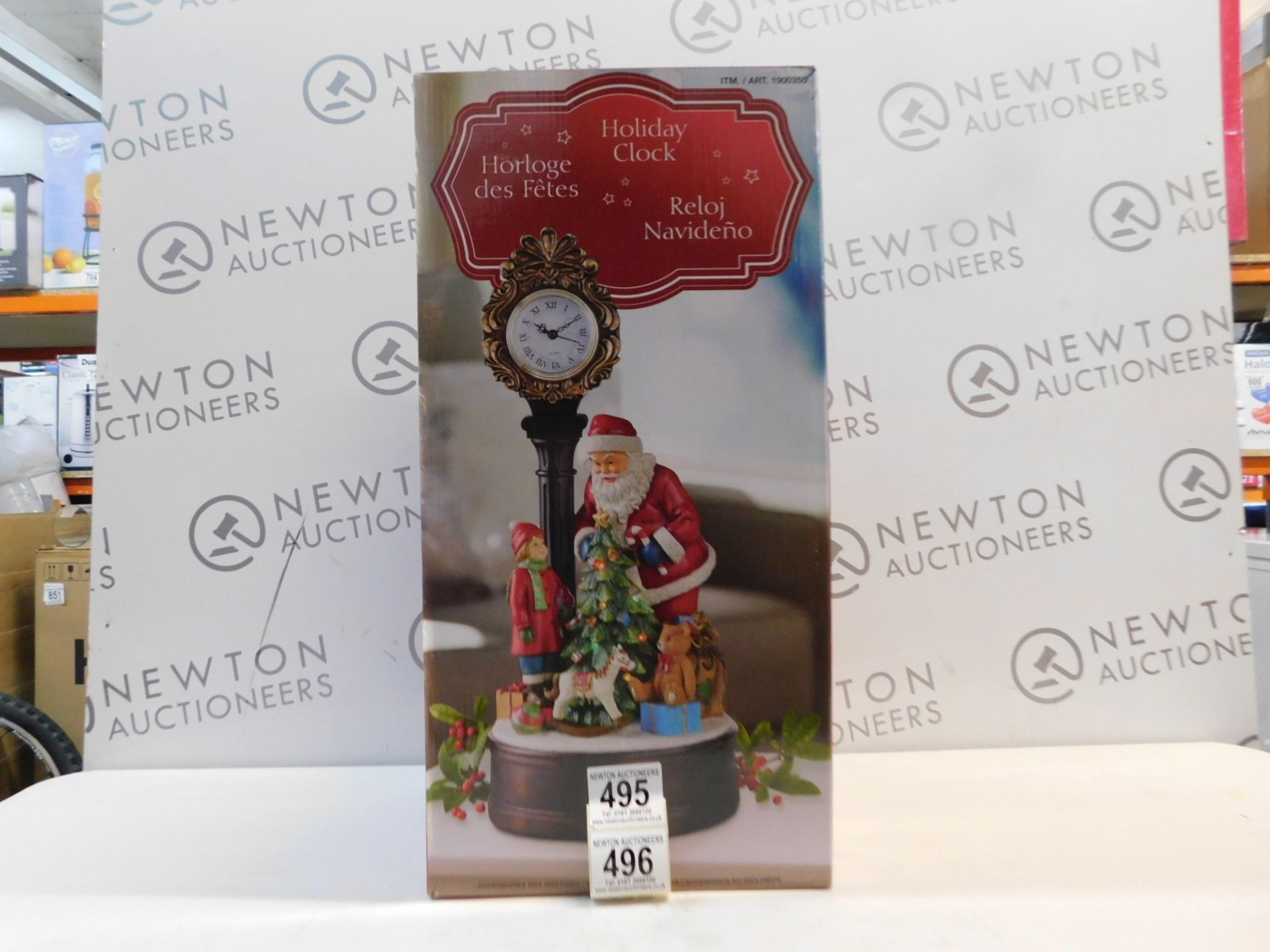 1 BRAND NEW BOXED 20 INCH (51 CM) CHRISTMAS CLOCK WITH SANTA AND LED TREE RRP Â£70