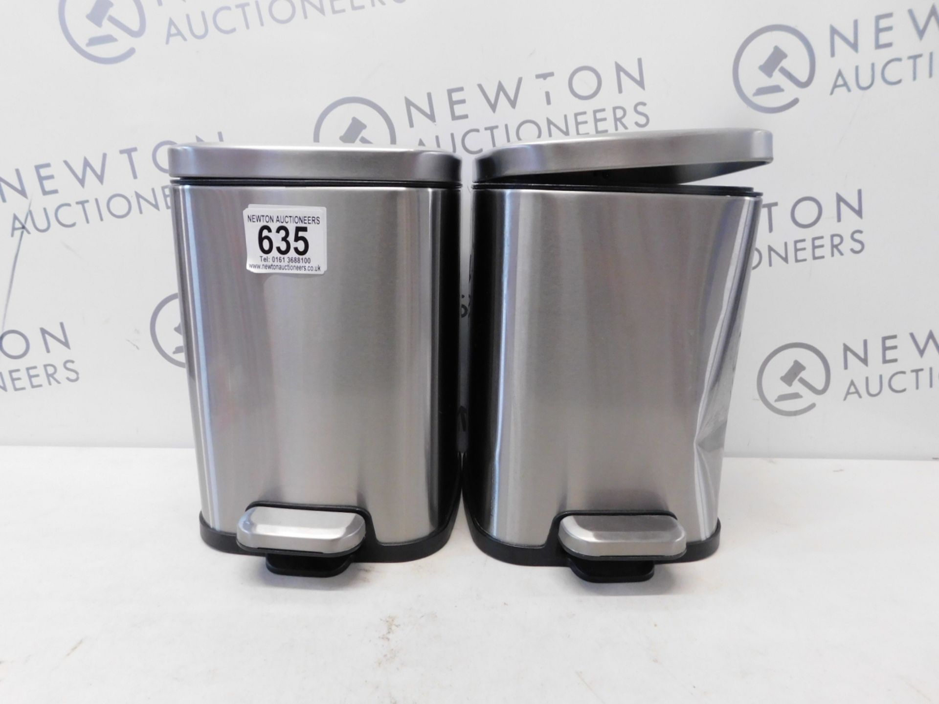 1 SET OF 2 SENSIBLE ECO LIVING STAINLESS STEEL PEDAL BINS RRP Â£39.99