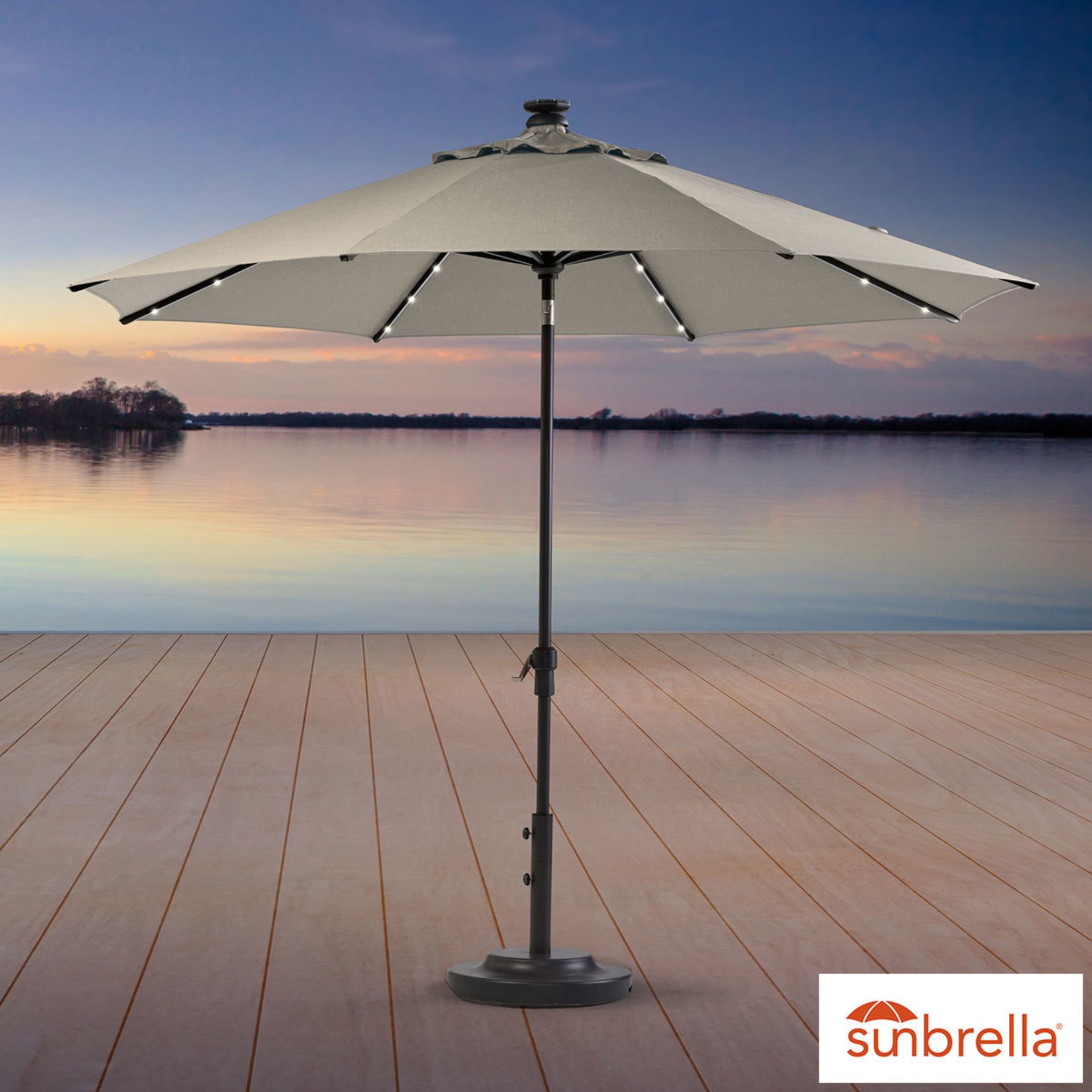 1 ACTIVA PROSHADE 10FT (3.05M) BEIGE MARKET UMBRELLA WITH LED RRP Â£179.99 (GENERIC IMAGE GUIDE)