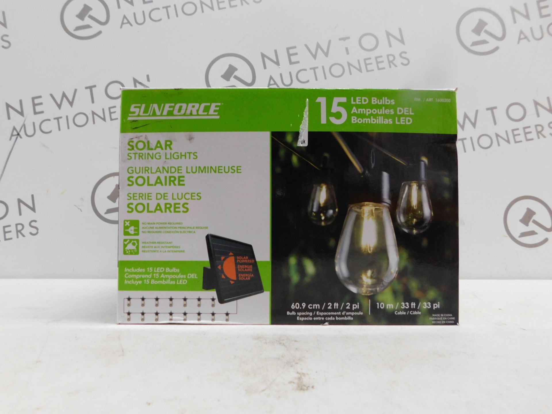 1 SUNFORCE 15 LED BULBS 10M SOLAR STRING LIGHTS RRP Â£49.99