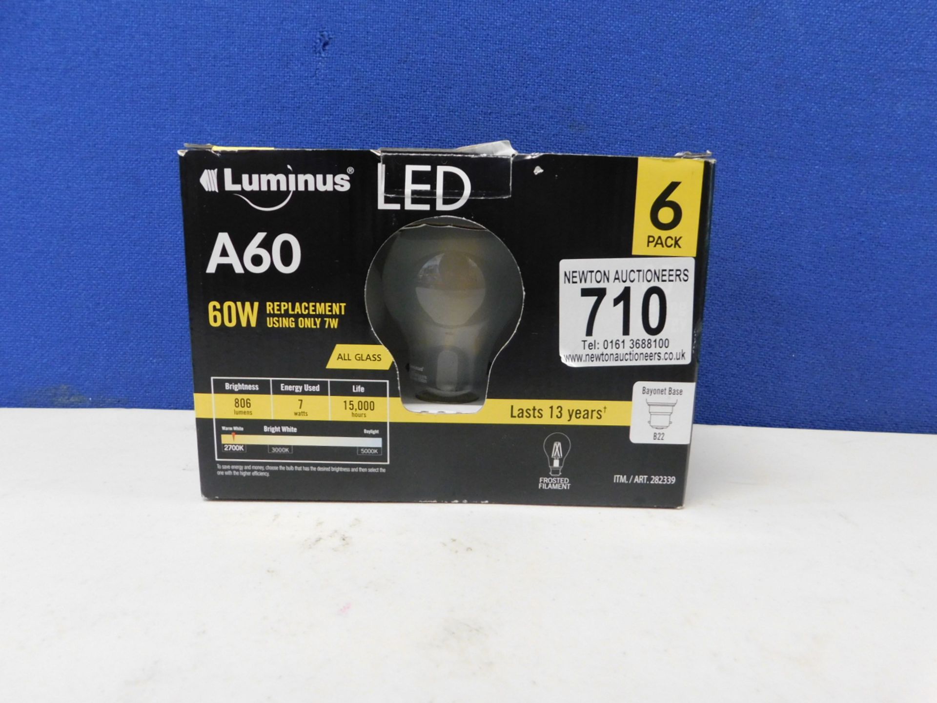 1 BOXED LUMINUS LED A60 60W BULBS RRP Â£29.99
