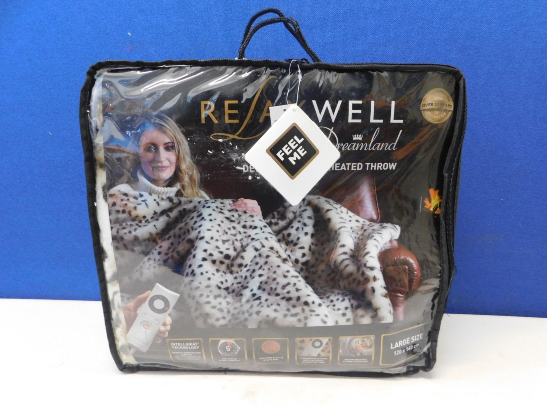 1 PACK OF RELAXWELL INTELLIHEAT DELUXE FAUX FUR HEATED THROW RRP Â£89.99