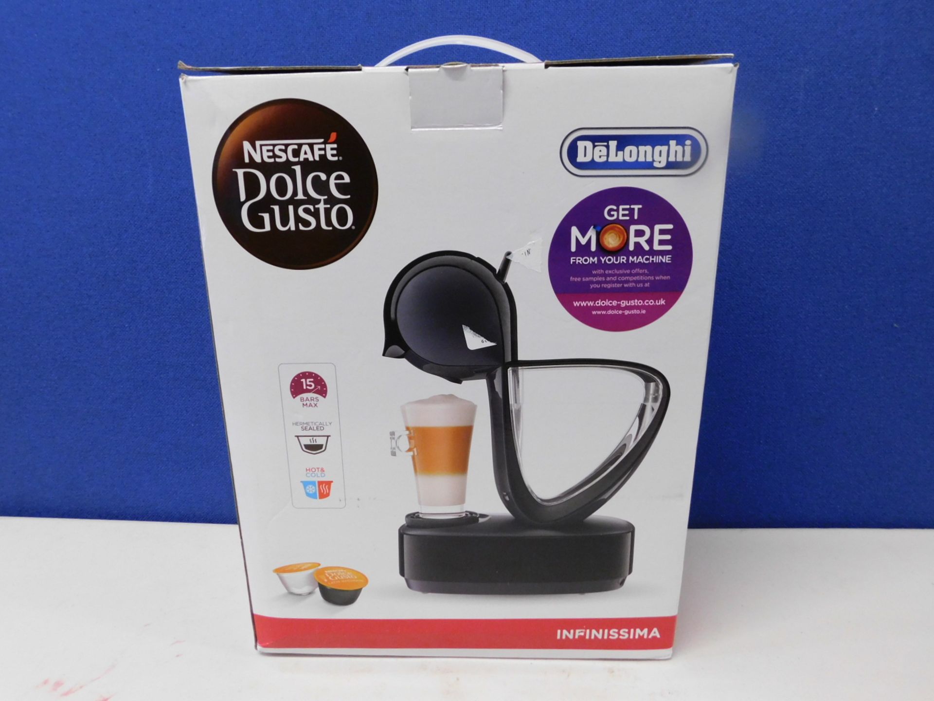 1 BOXED NESCAFE DOLCE GUSTO INFINISSIMA AUTOMATIC COFFEE POD MACHINE BY DELONGHI RRP Â£114.99